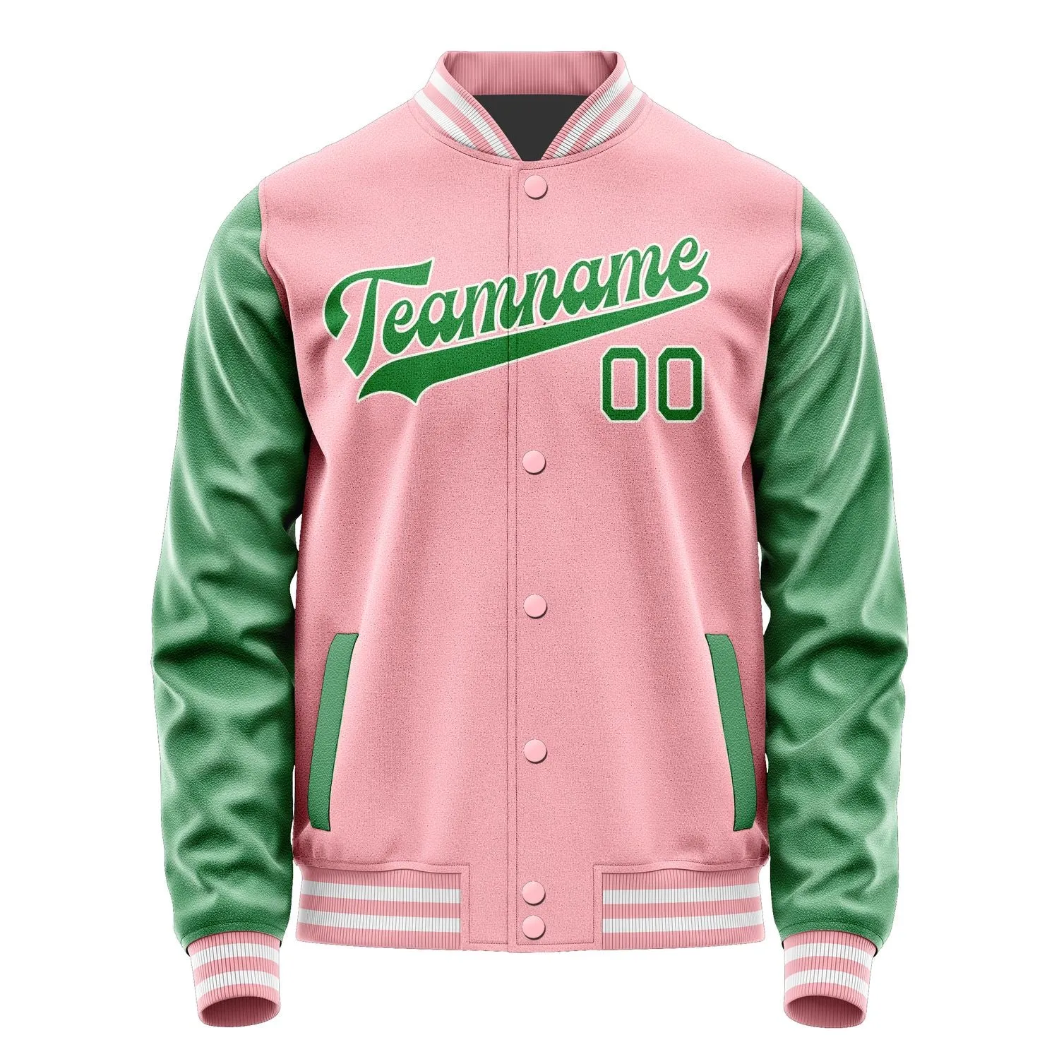Custom Light Pink Emerald Green Jacket sold by Tailorly product image thumbnail 4
