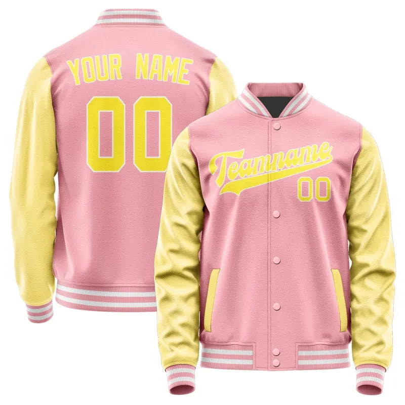 Custom Light Pink Light Yellow Jacket sold by Tailorly