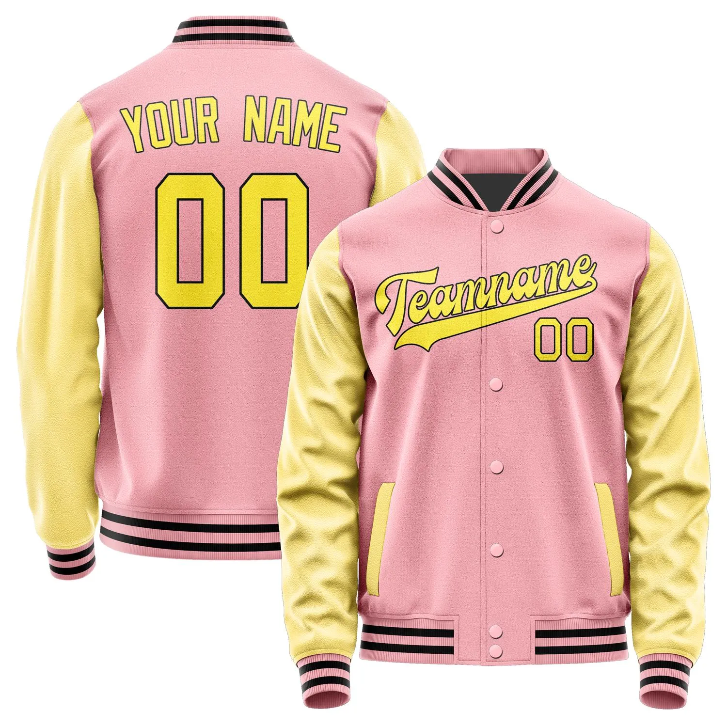 Custom Light Pink Light Yellow Jacket sold by Tailorly