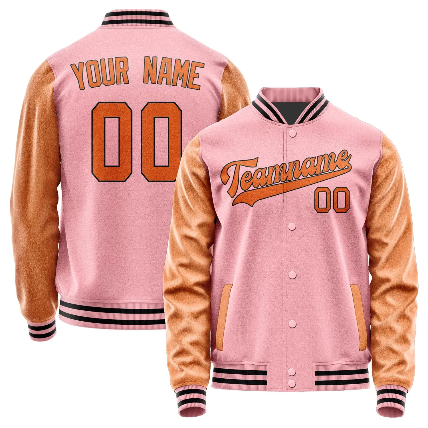 Custom Light Pink Orange Jacket sold by Tailorly