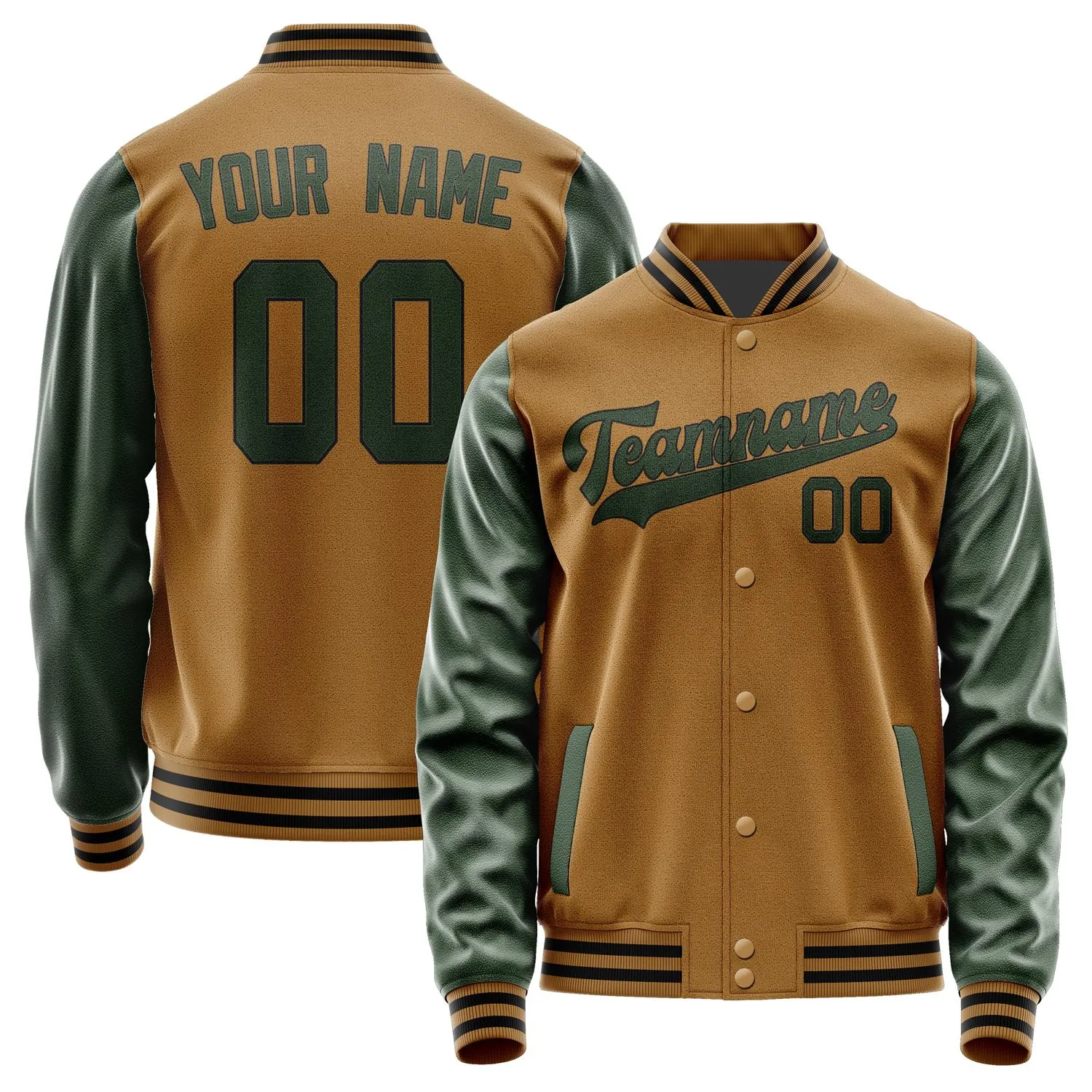 Custom Khaki Dark Green Jacket sold by Tailorly