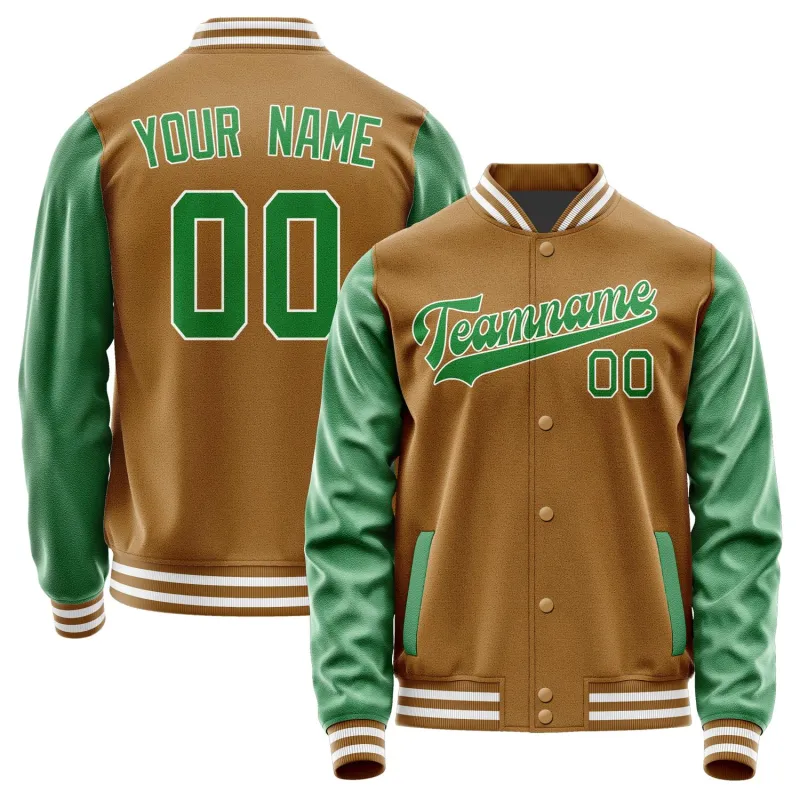Custom Khaki Emerald Green Jacket sold by Tailorly