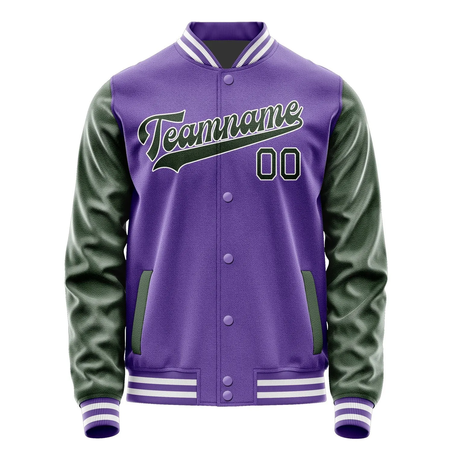 Custom Light Purple Dark Green Jacket sold by Tailorly product image thumbnail 4