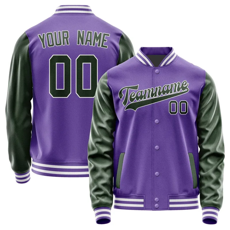 Custom Light Purple Dark Green Jacket sold by Tailorly