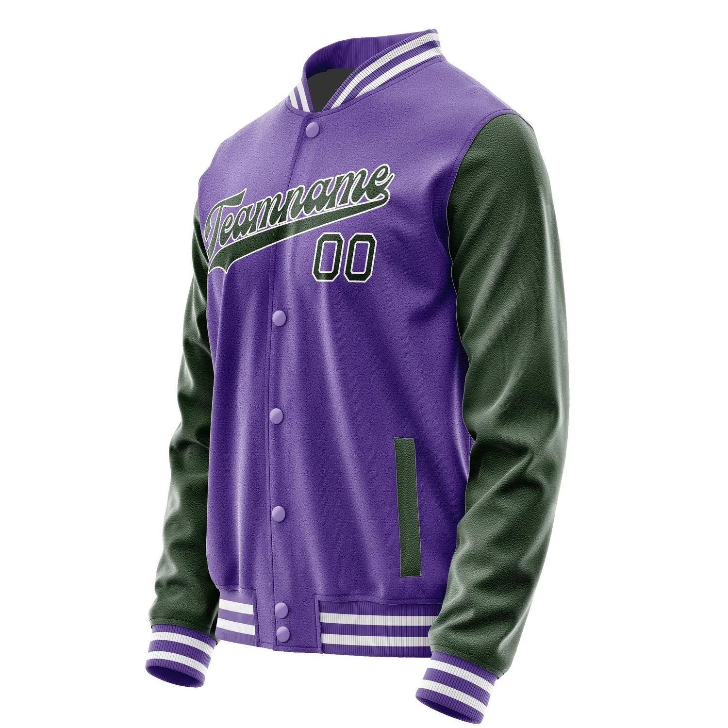 Custom Light Purple Dark Green Jacket sold by Tailorly product image thumbnail 2