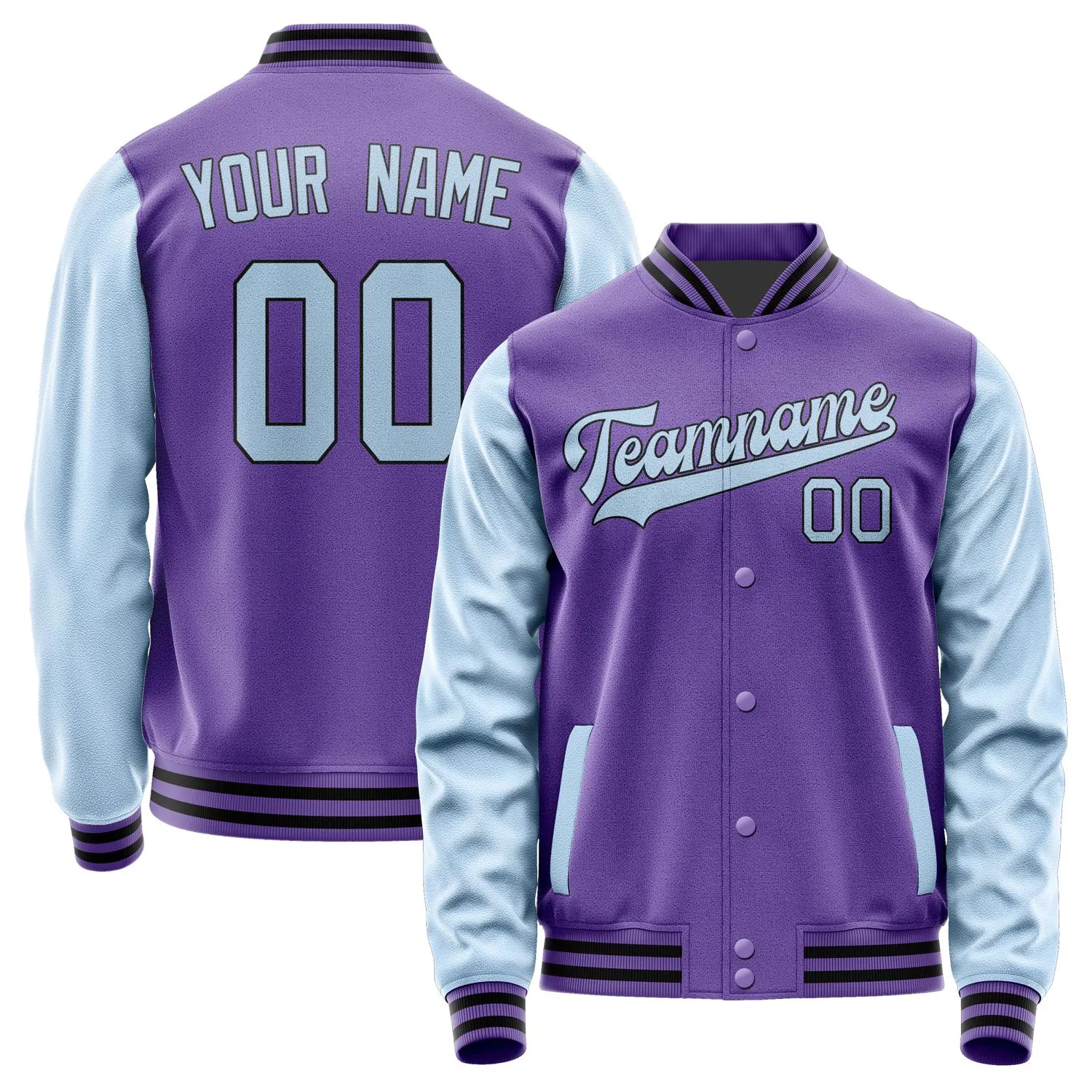 Custom Light Purple Light Blue Jacket sold by Tailorly