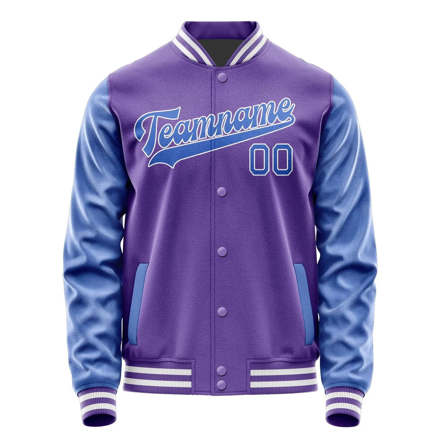 Custom Light Purple Sky Blue Jacket sold by Tailorly product image thumbnail 4