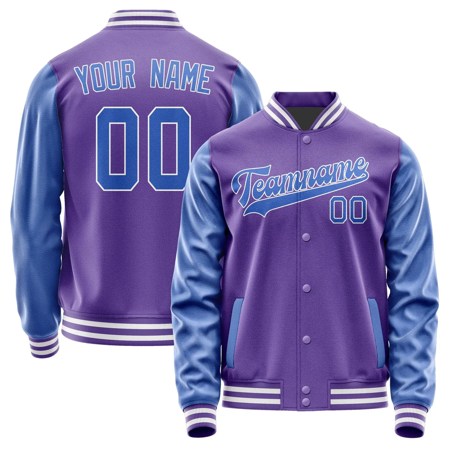 Custom Light Purple Sky Blue Jacket sold by Tailorly