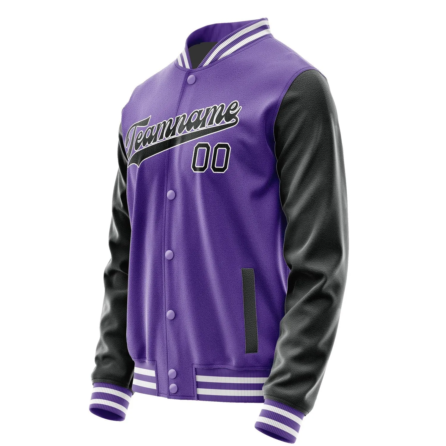 Custom Light Purple Black Jacket sold by Tailorly product image thumbnail 2