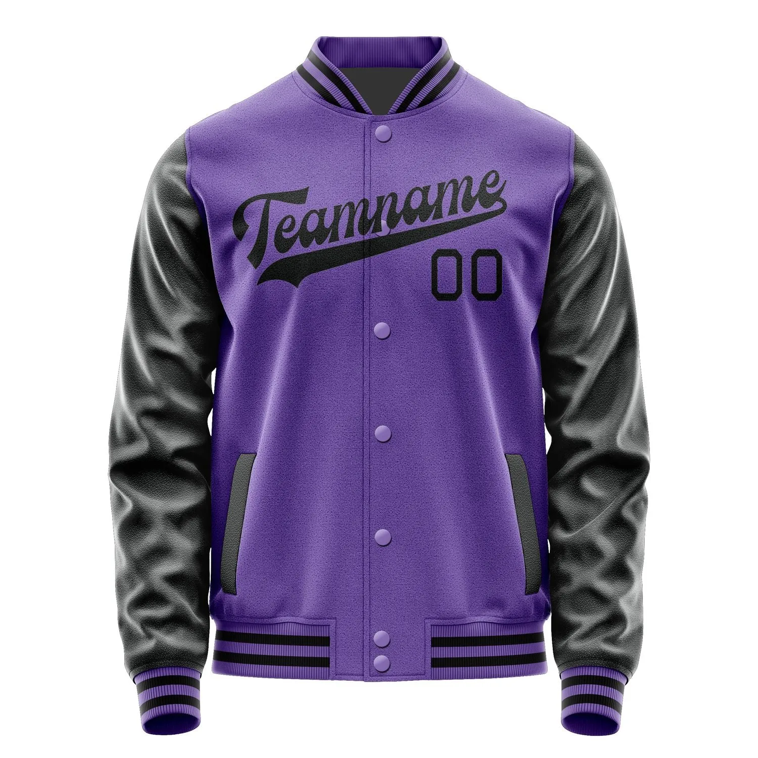 Custom Light Purple Black Jacket sold by Tailorly product image thumbnail 4