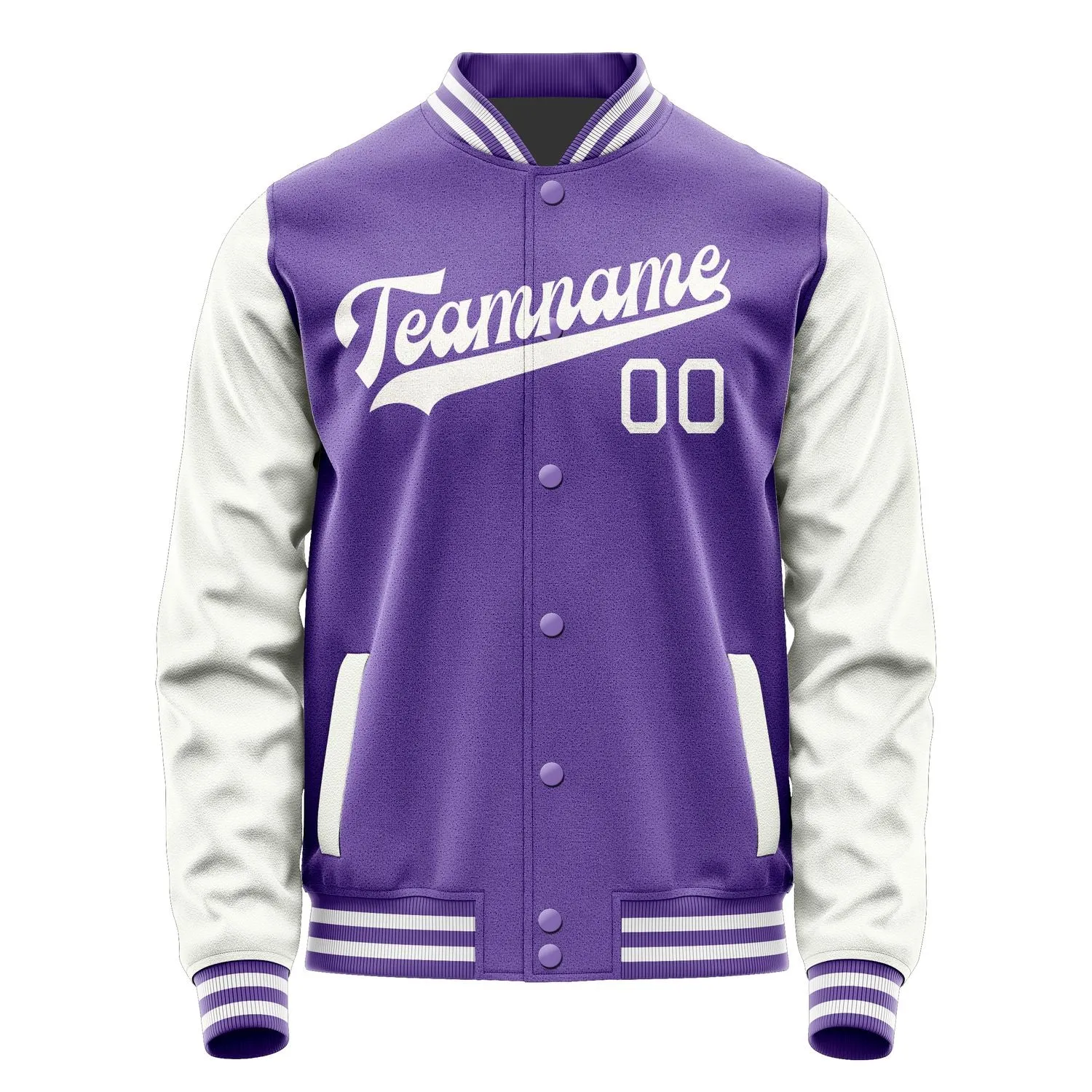 Custom Light Purple White Jacket sold by Tailorly product image thumbnail 4