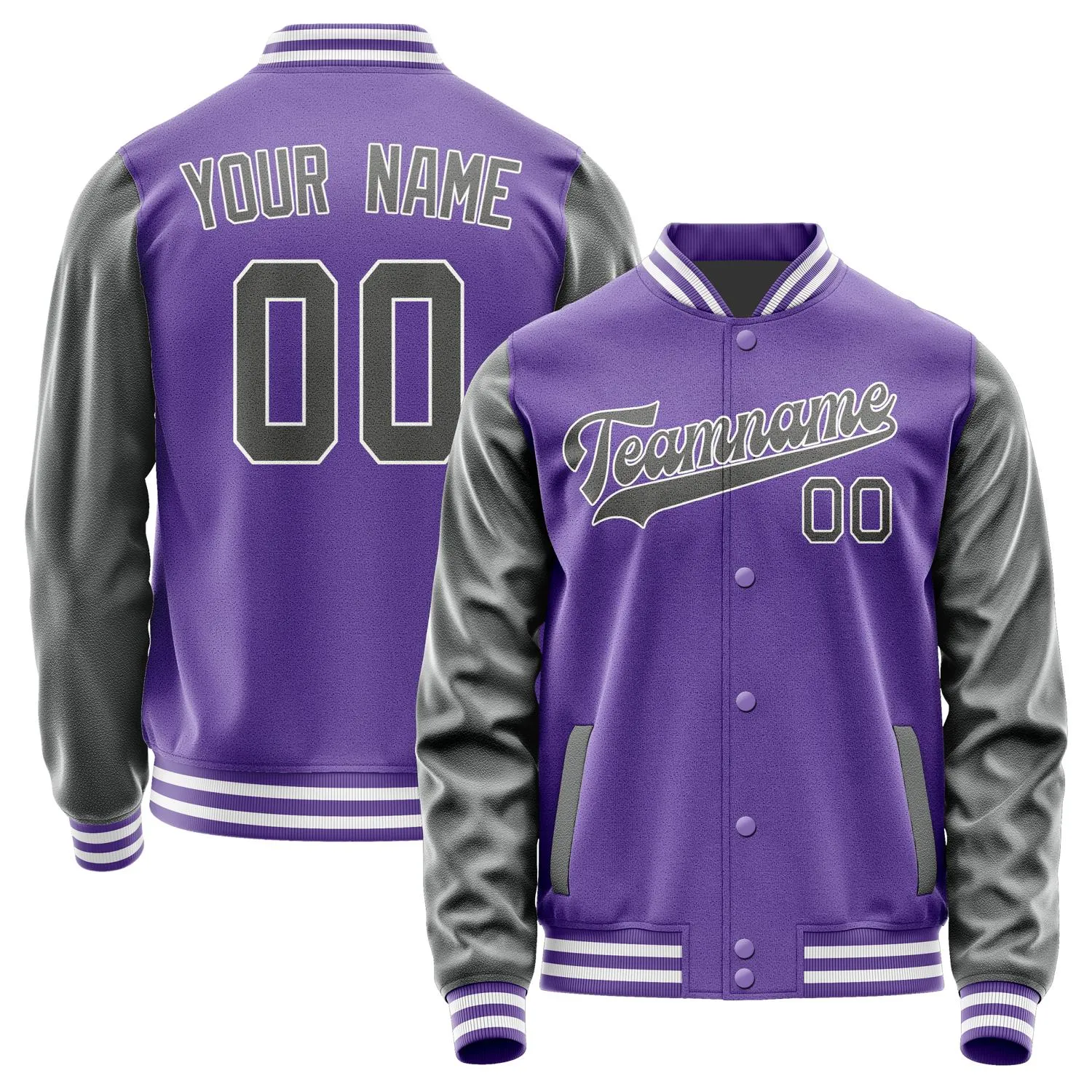 Custom Light Purple Dark Grey Jacket sold by Tailorly