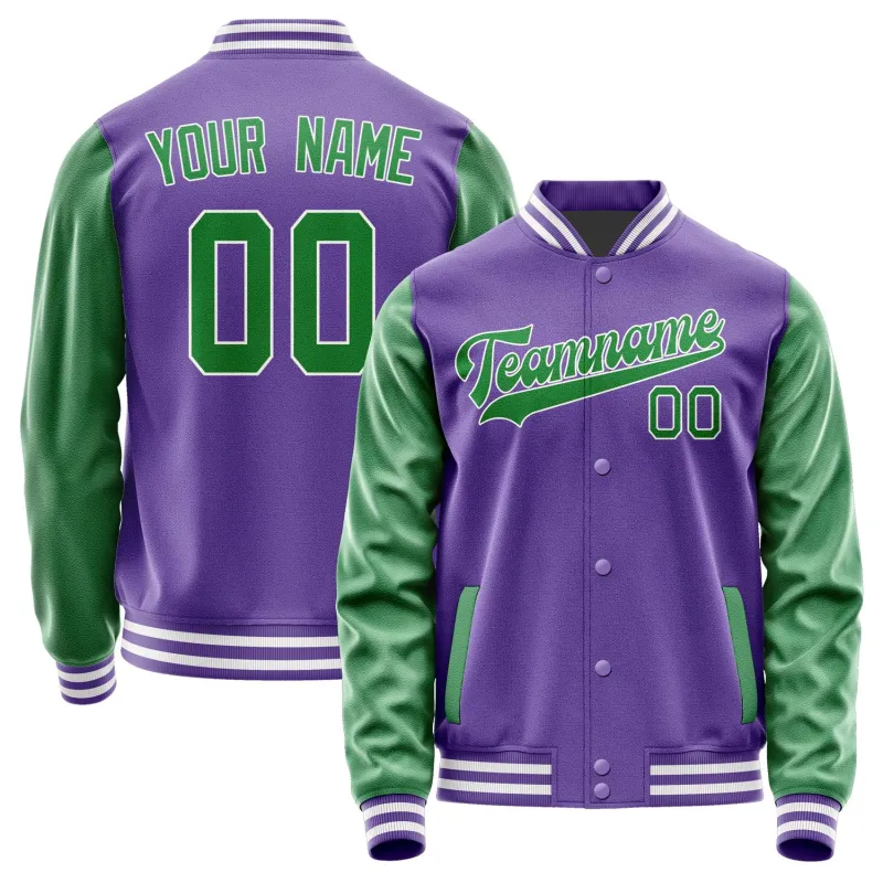 Custom Light Purple Emerald Green Jacket sold by Tailorly