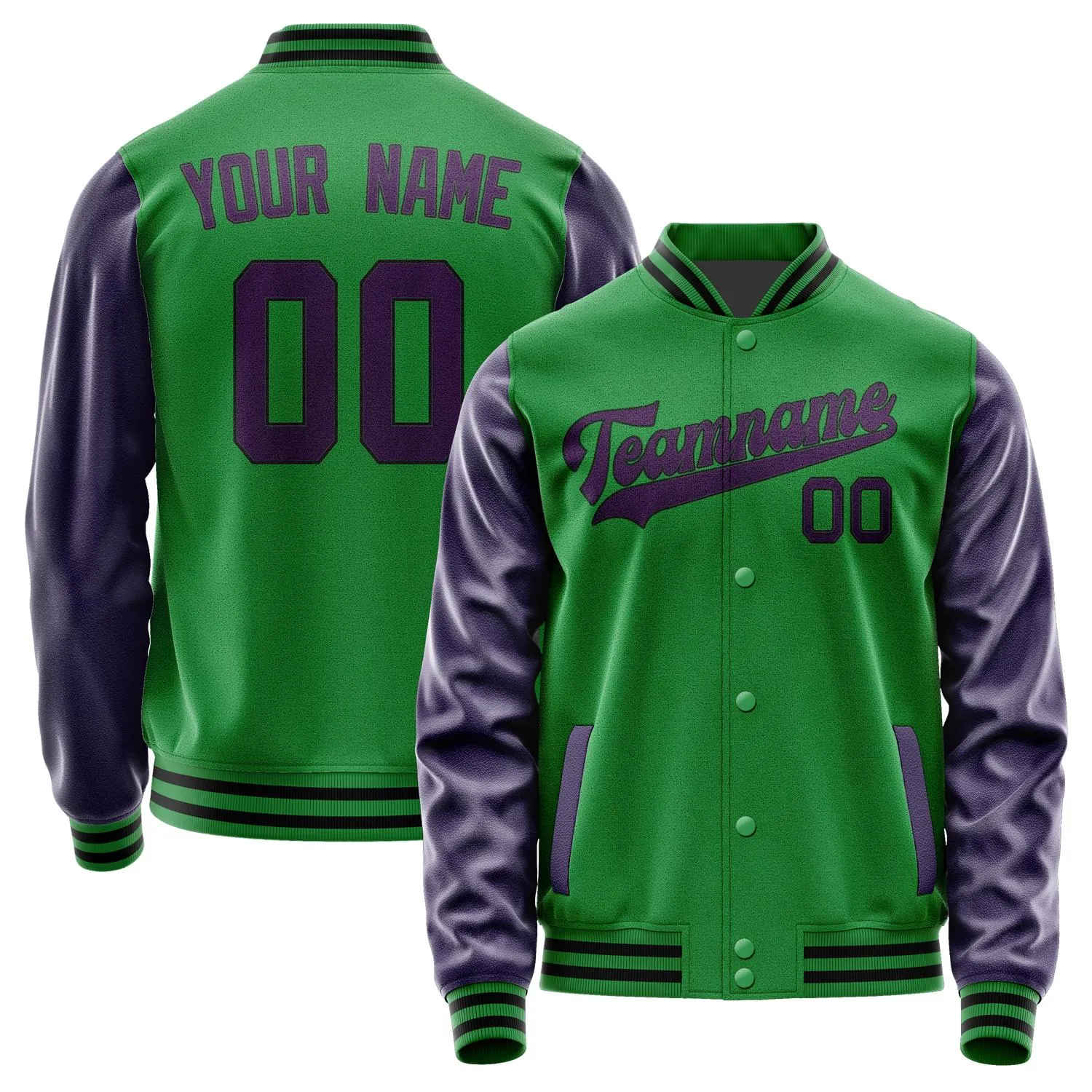 Custom Emerald Green Purple Jacket sold by Tailorly