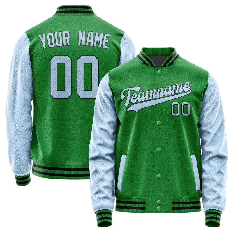 Custom Emerald Green Light Blue Jacket sold by Tailorly