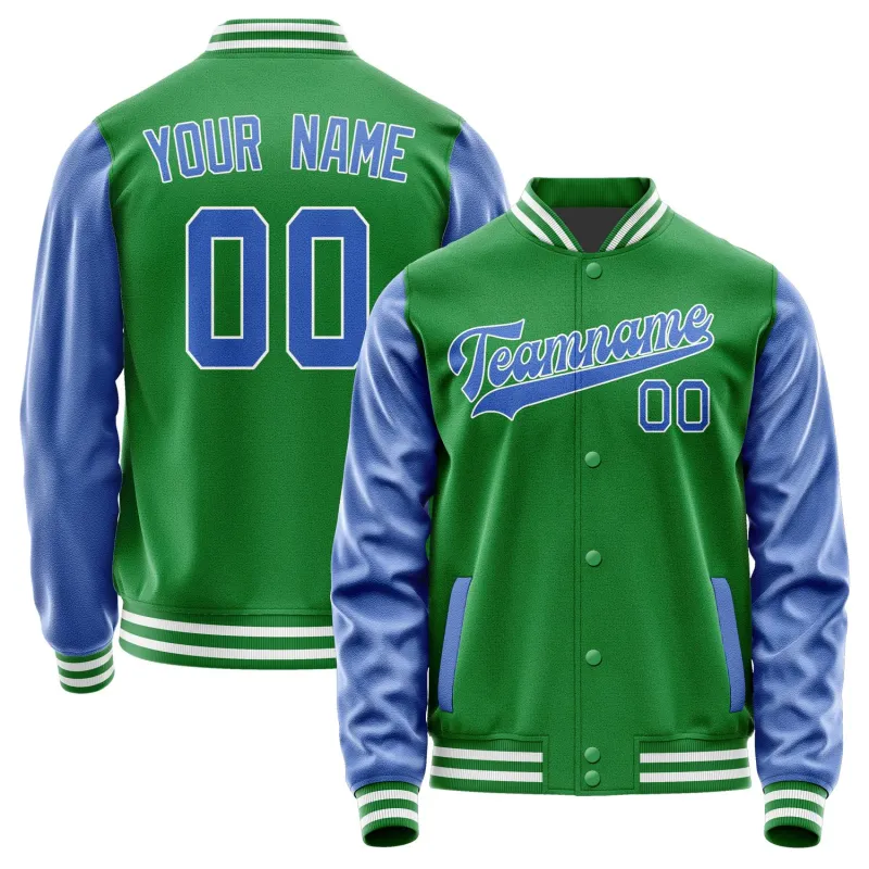 Custom Emerald Green Sky Blue Jacket sold by Tailorly