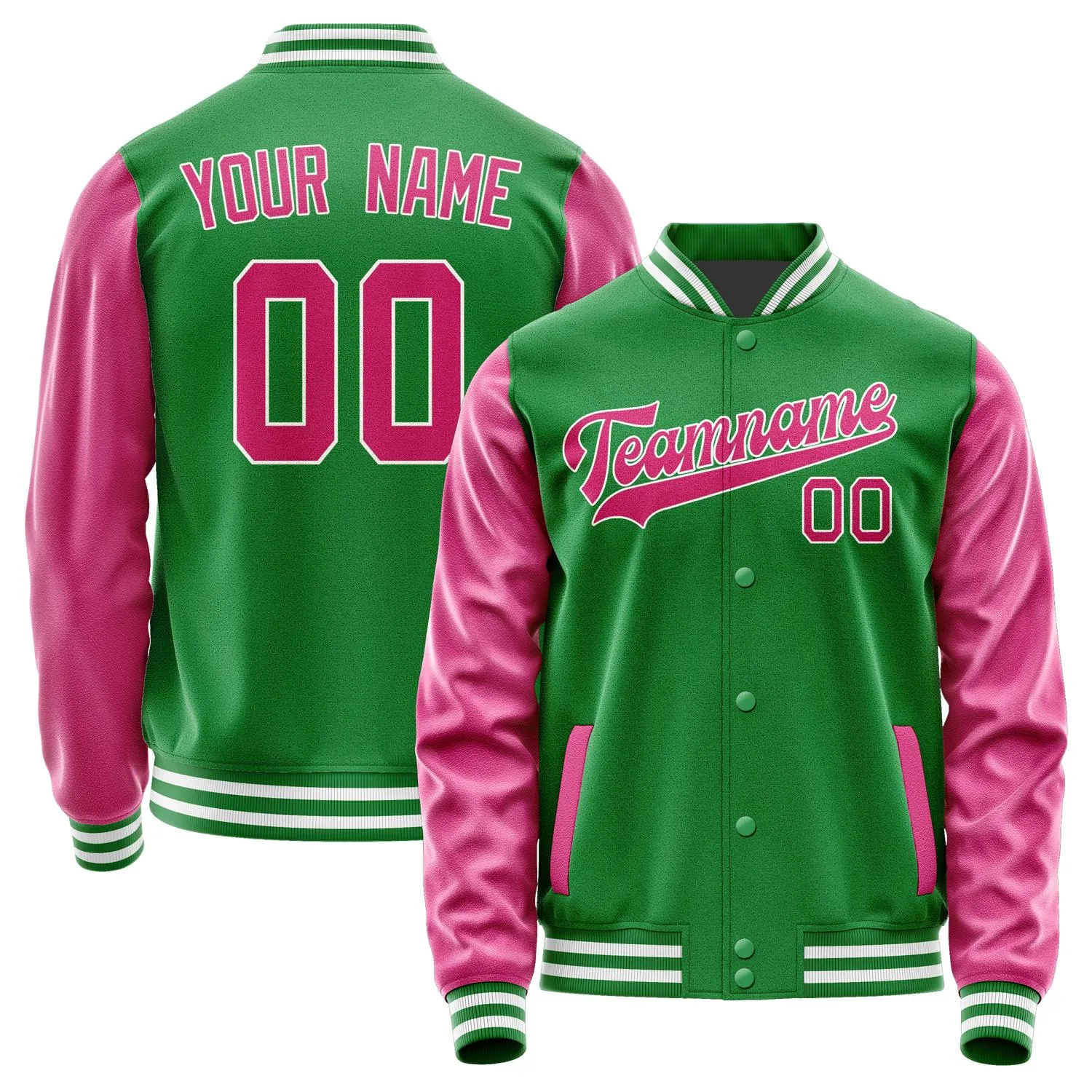 Custom Emerald Green Pink Jacket sold by Tailorly