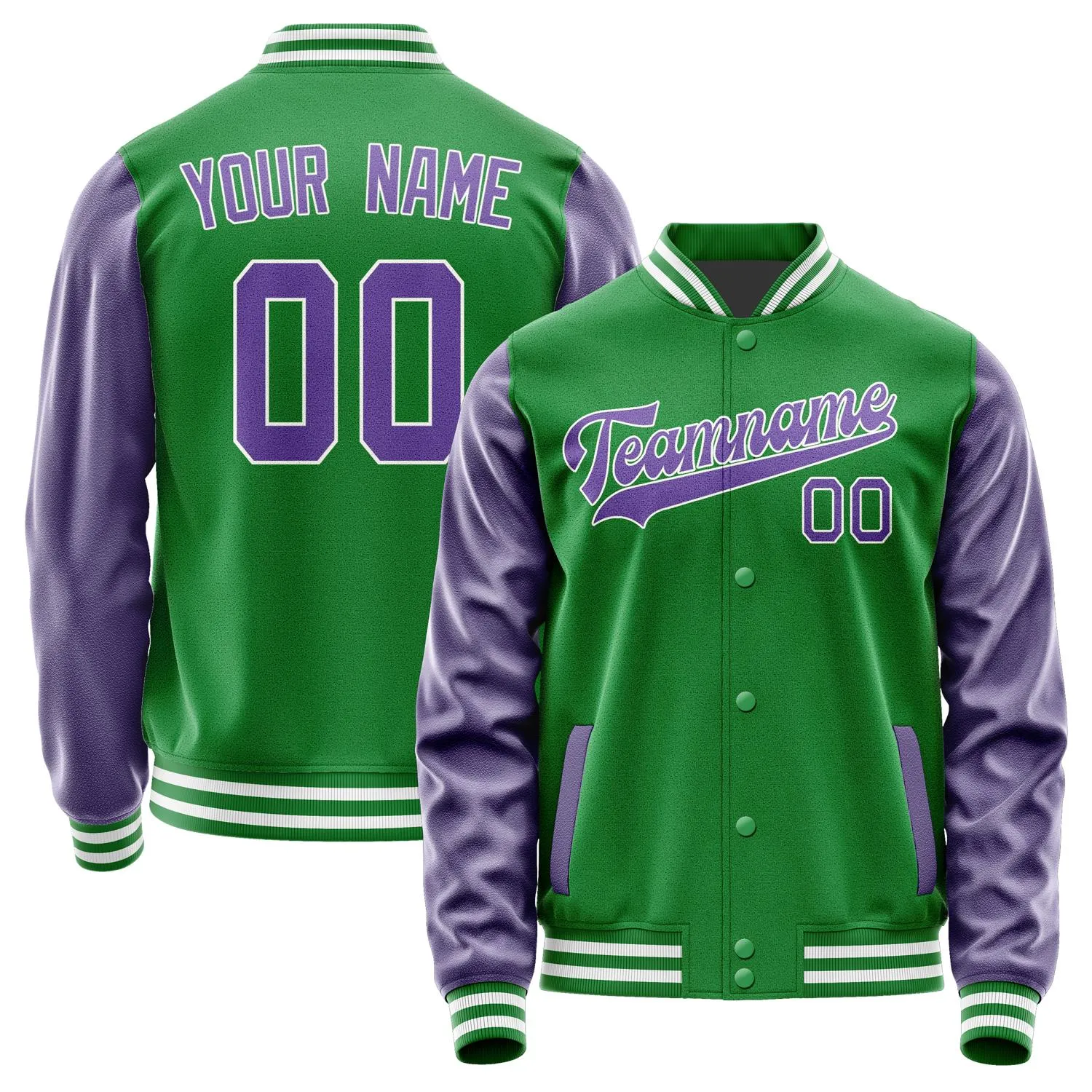 Custom Emerald Green Light Purple Jacket sold by Tailorly