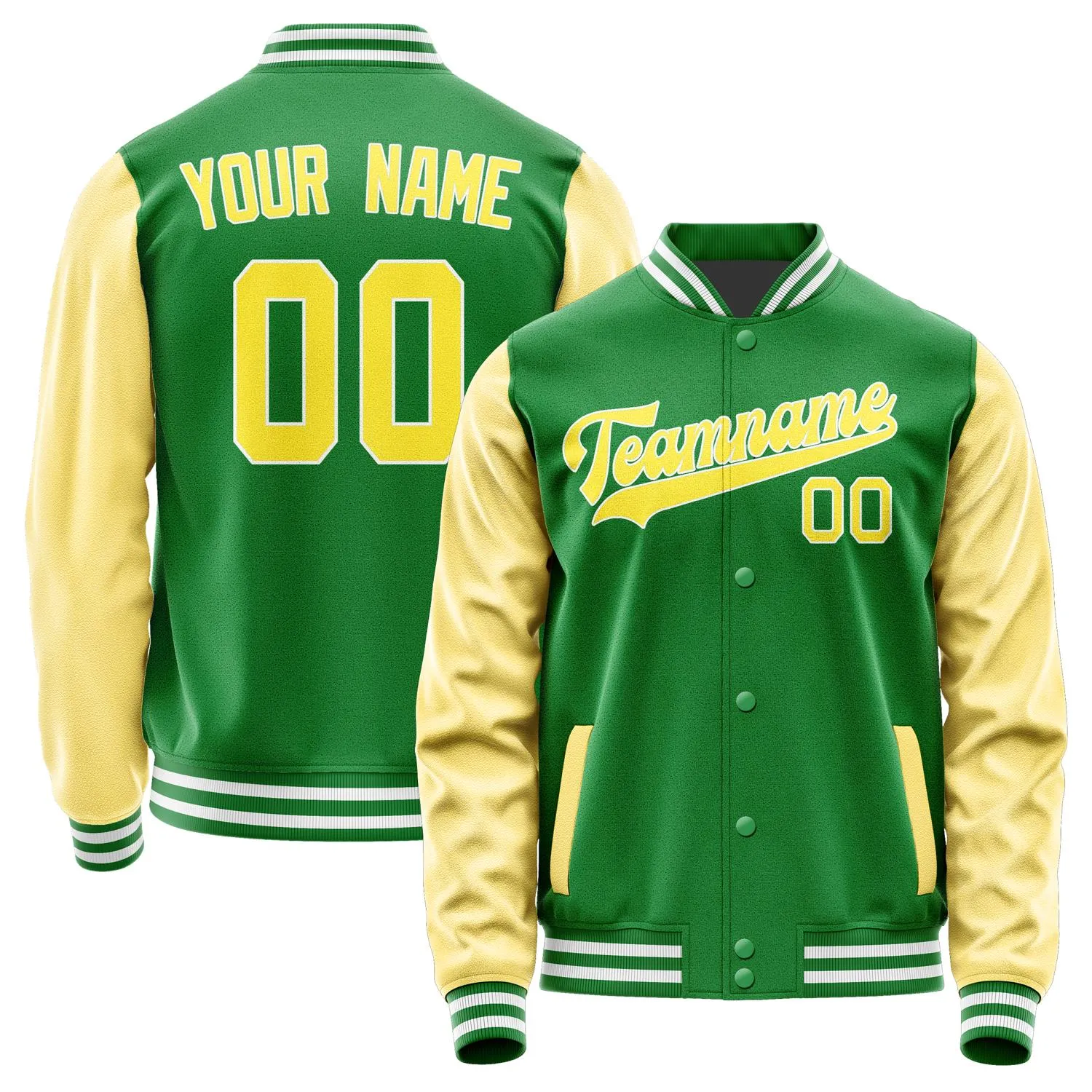 Custom Emerald Green Light Yellow Jacket sold by Tailorly