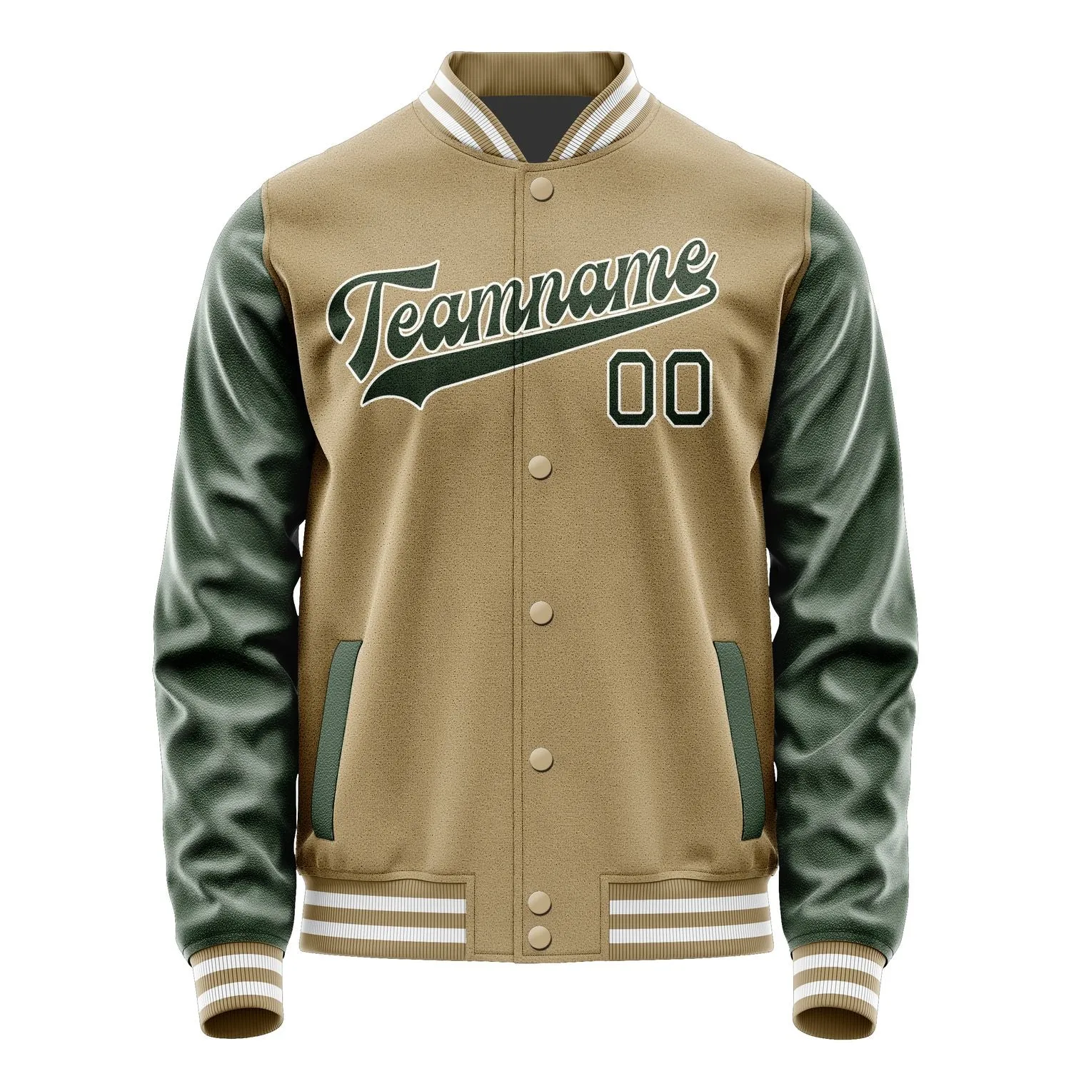 Custom Light Khaki Dark Green Jacket sold by Tailorly product image thumbnail 4