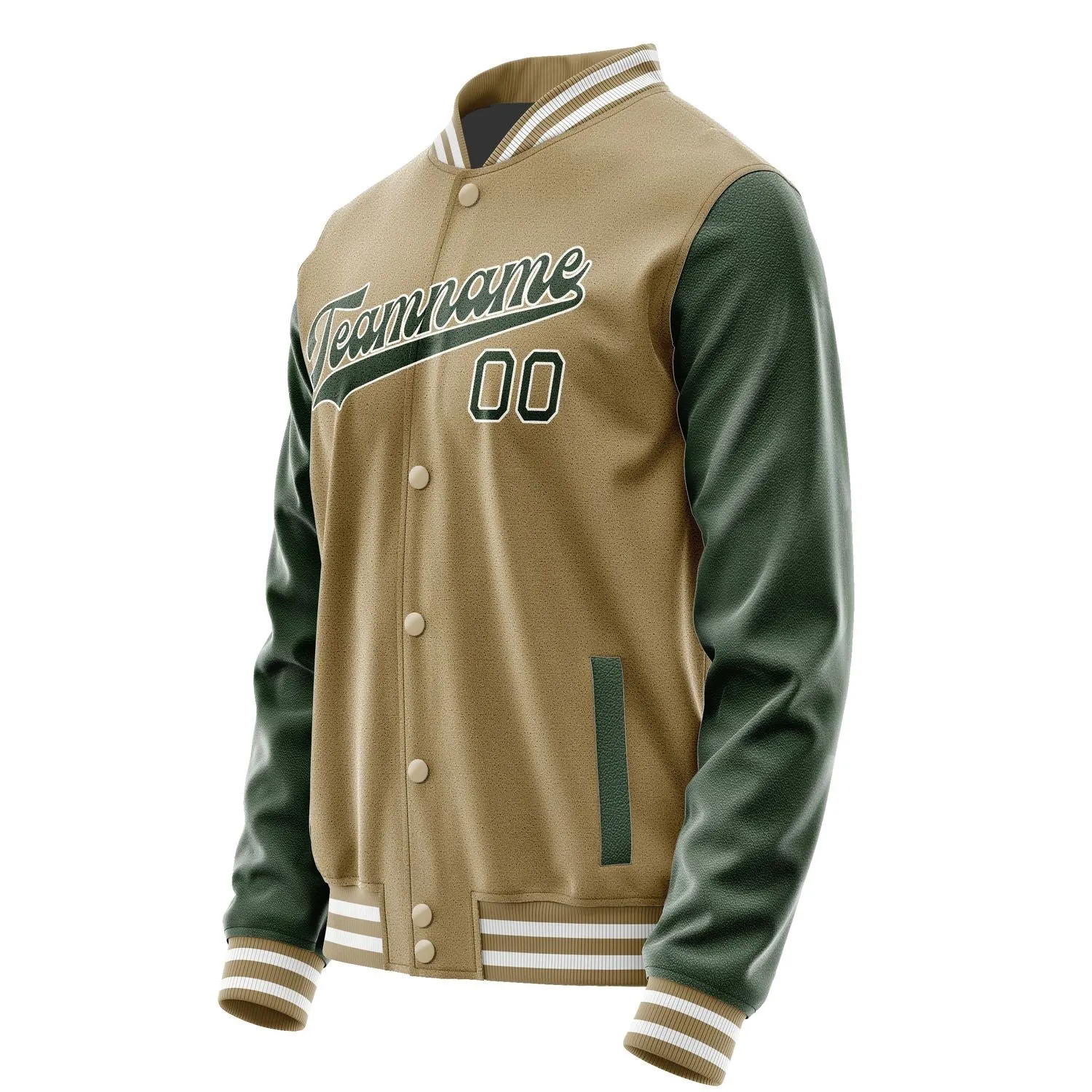 Custom Light Khaki Dark Green Jacket sold by Tailorly product image thumbnail 2