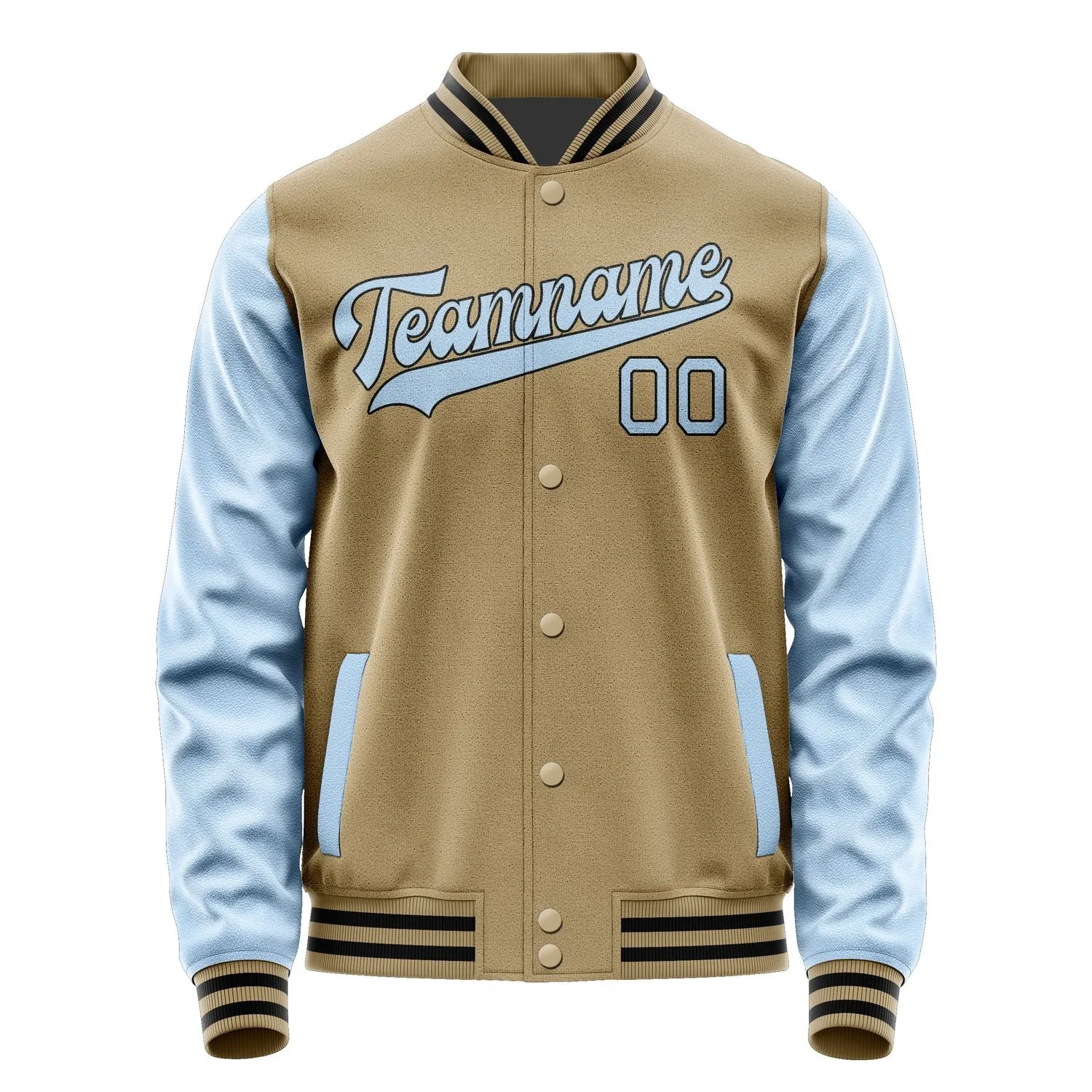 Custom Light Khaki Light Blue Jacket sold by Tailorly product image thumbnail 4