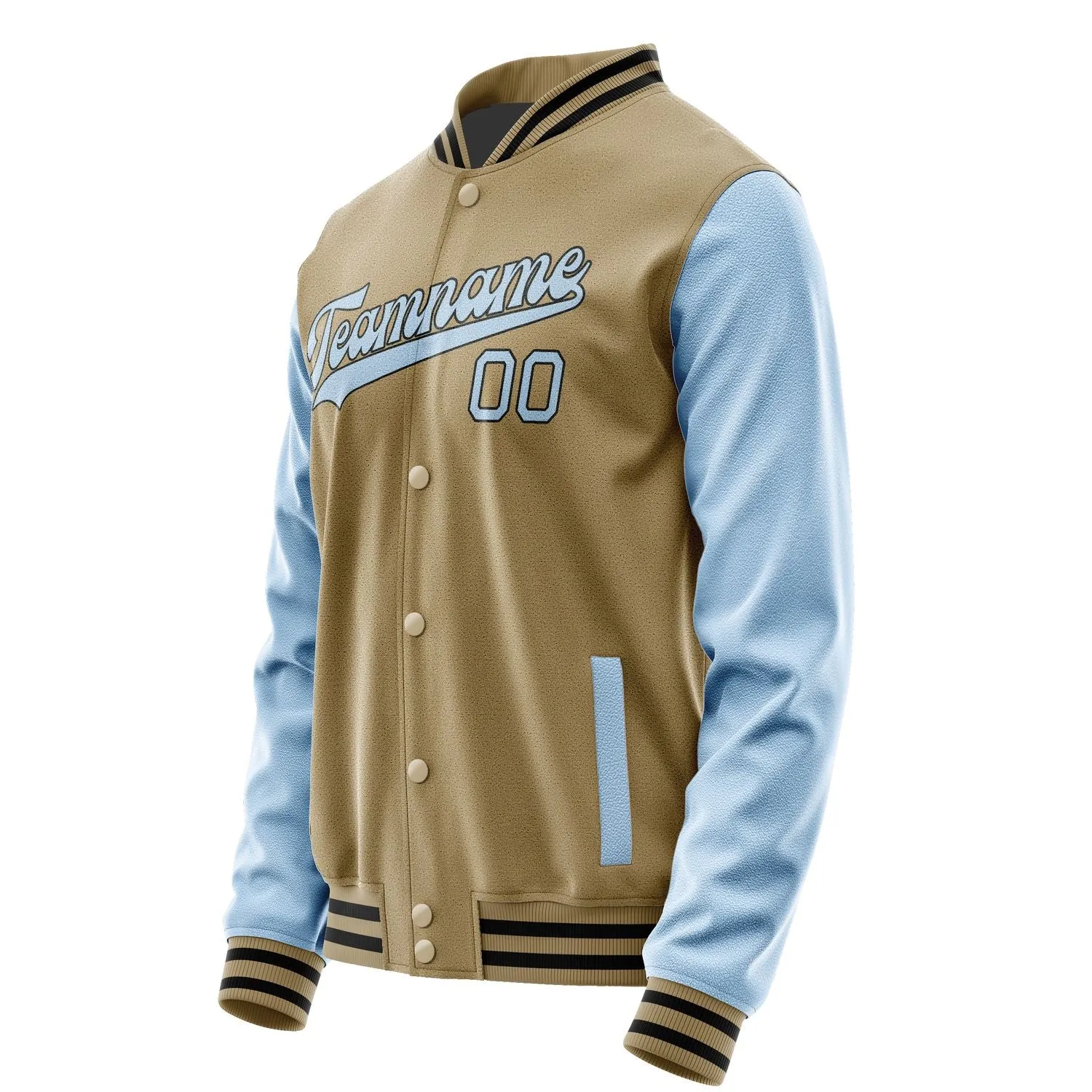 Custom Light Khaki Light Blue Jacket sold by Tailorly product image thumbnail 2