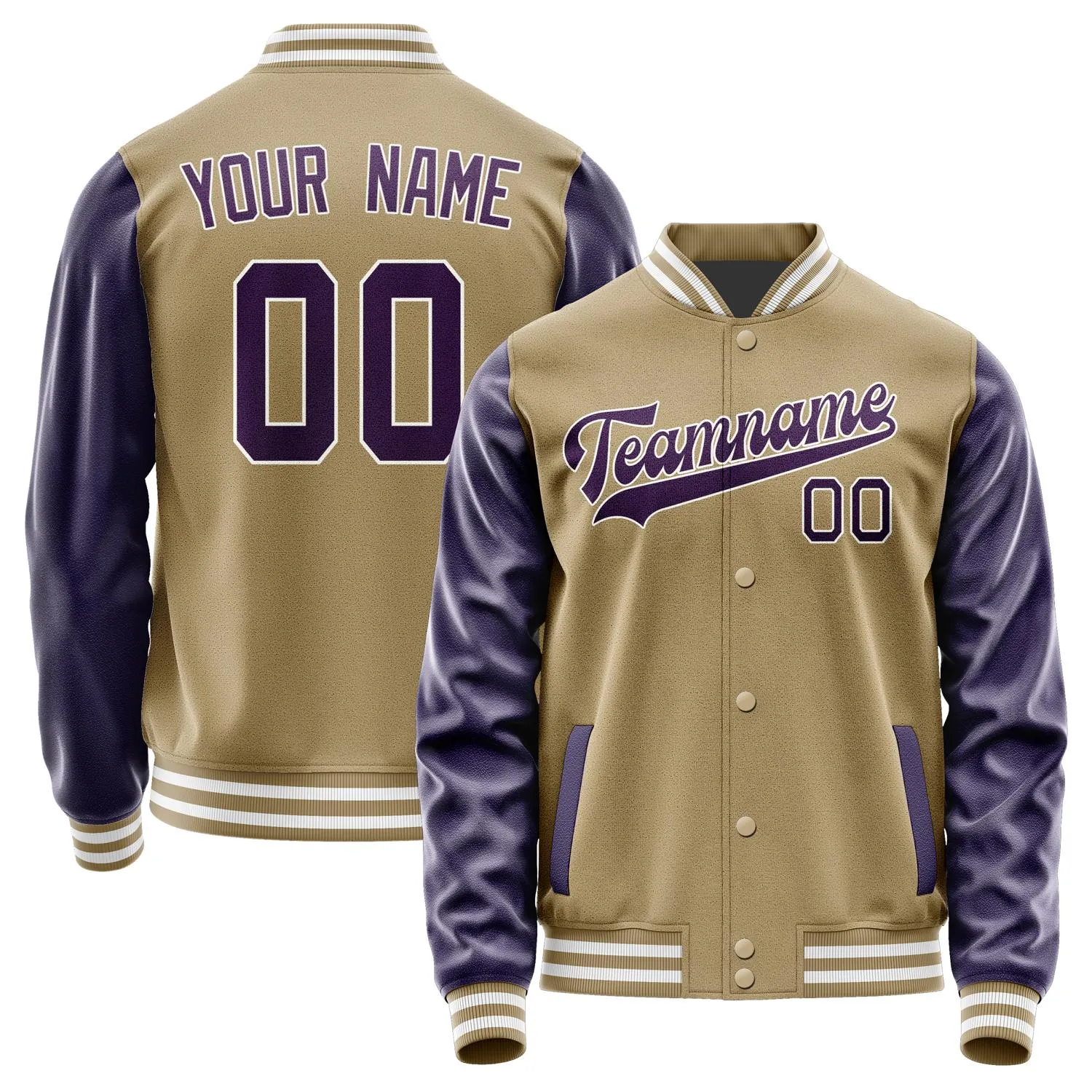 Custom Light Khaki Purple Jacket sold by Tailorly