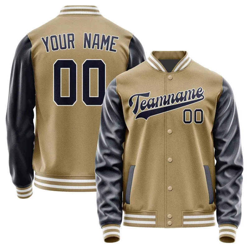 Custom Light Khaki Navy Jacket sold by Tailorly