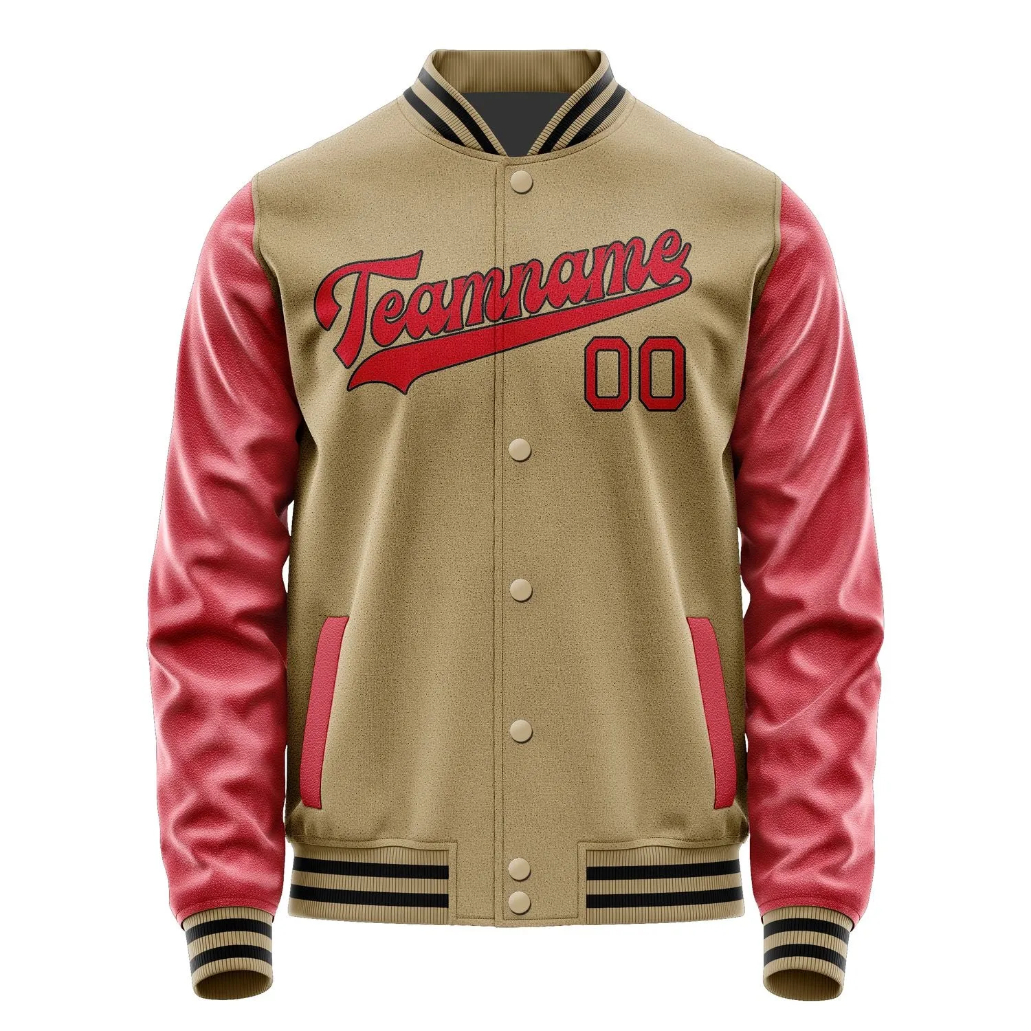 Custom Light Khaki Red Jacket sold by Tailorly product image thumbnail 4