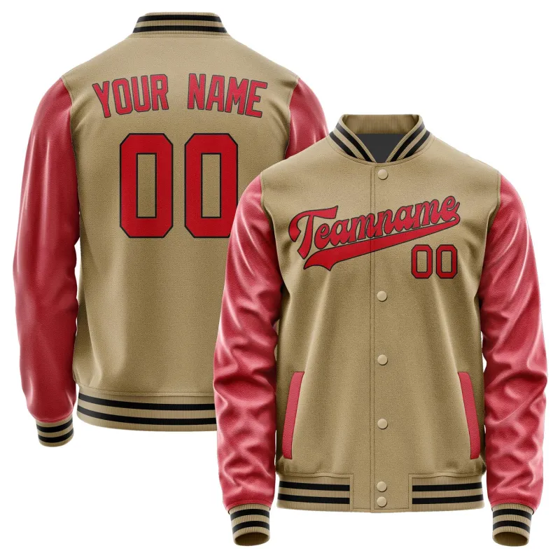 Custom Light Khaki Red Jacket sold by Tailorly