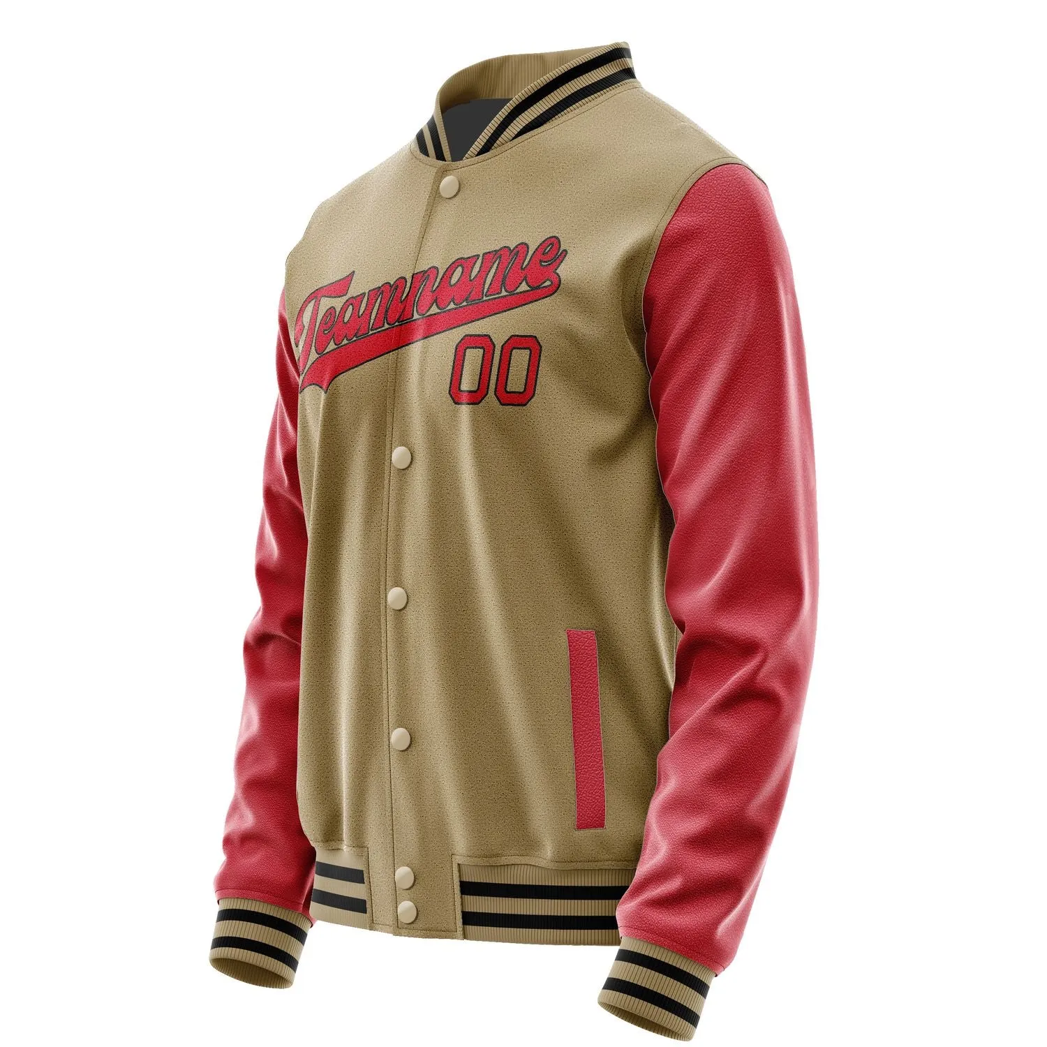 Custom Light Khaki Red Jacket sold by Tailorly product image thumbnail 2
