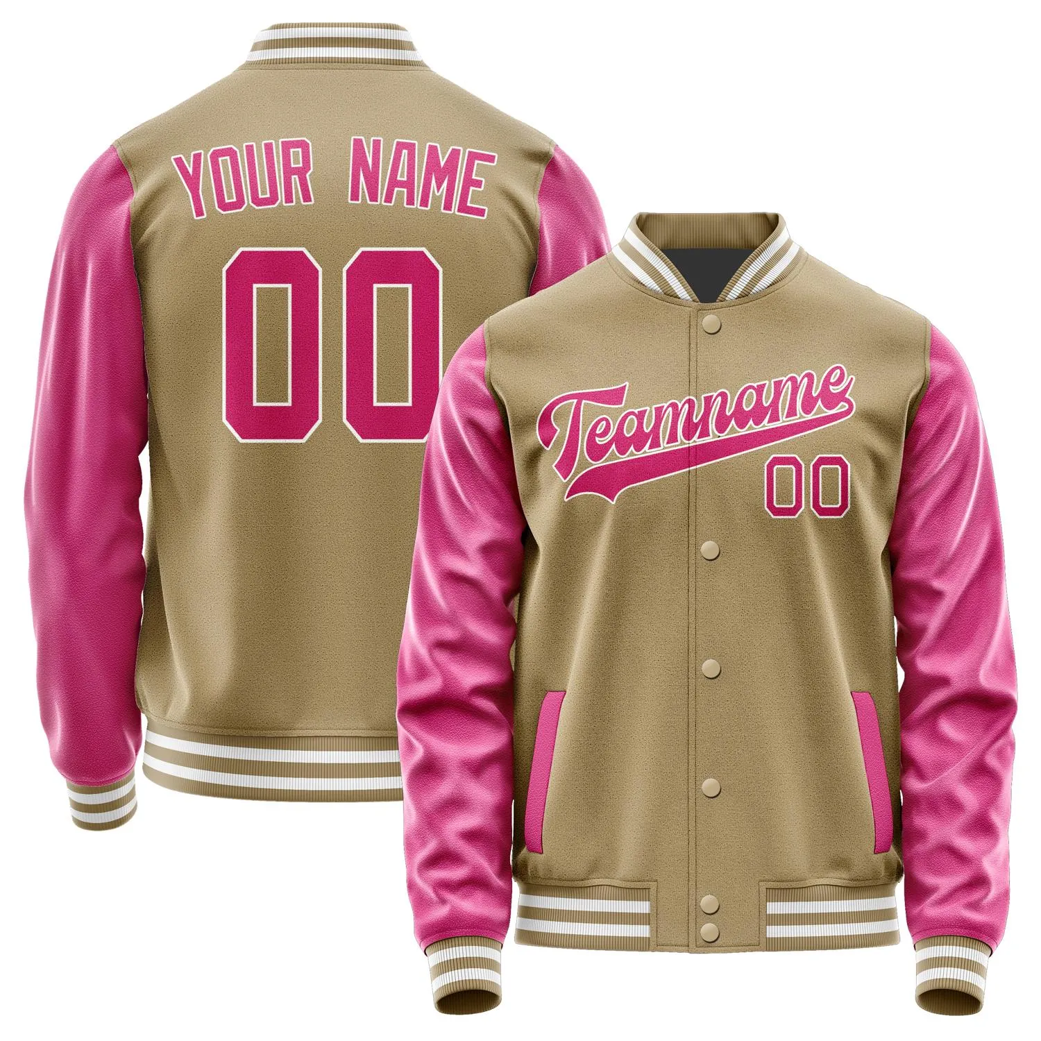 Custom Light Khaki Pink Jacket sold by Tailorly