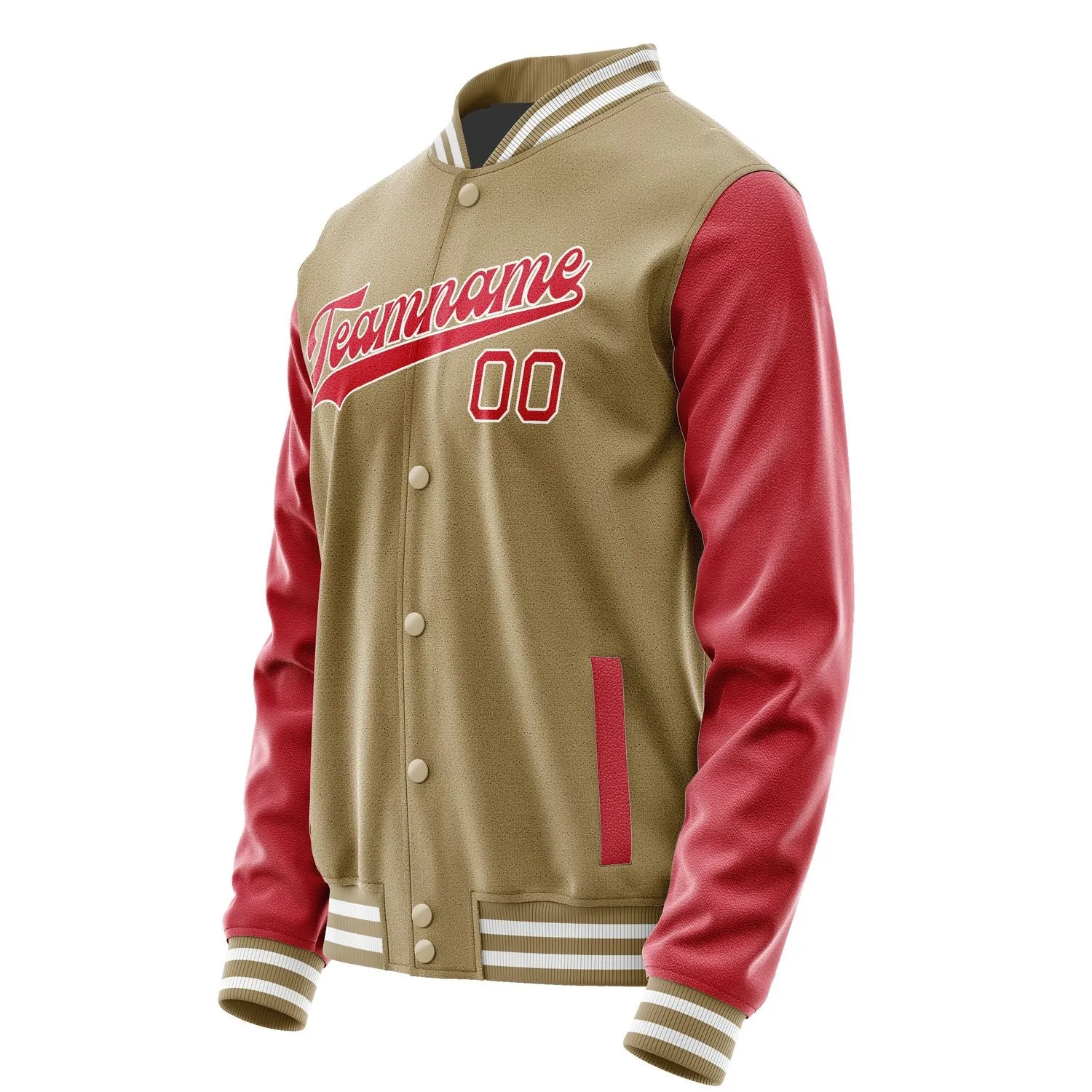 Custom Light Khaki Red Jacket sold by Tailorly product image thumbnail 2