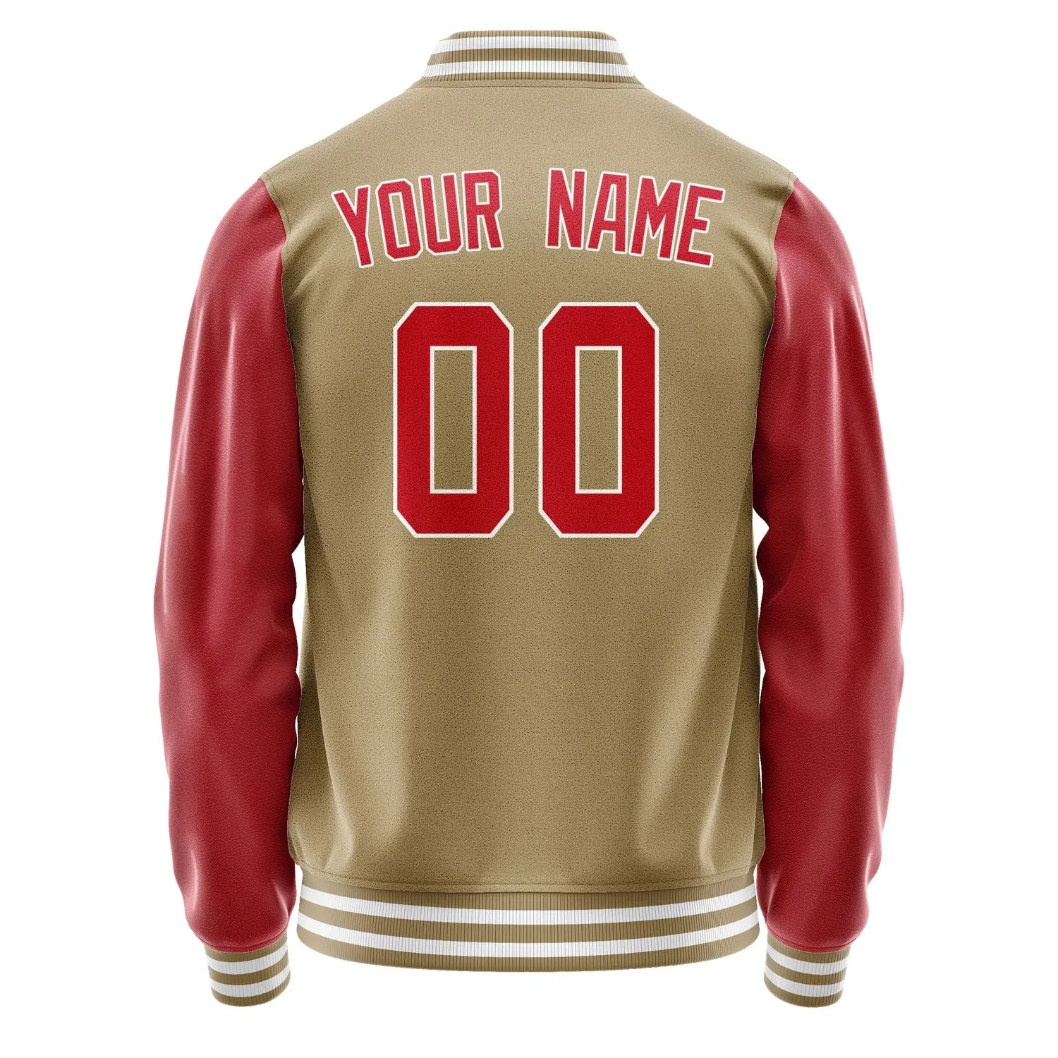 Custom Light Khaki Red Jacket sold by Tailorly product image thumbnail 3