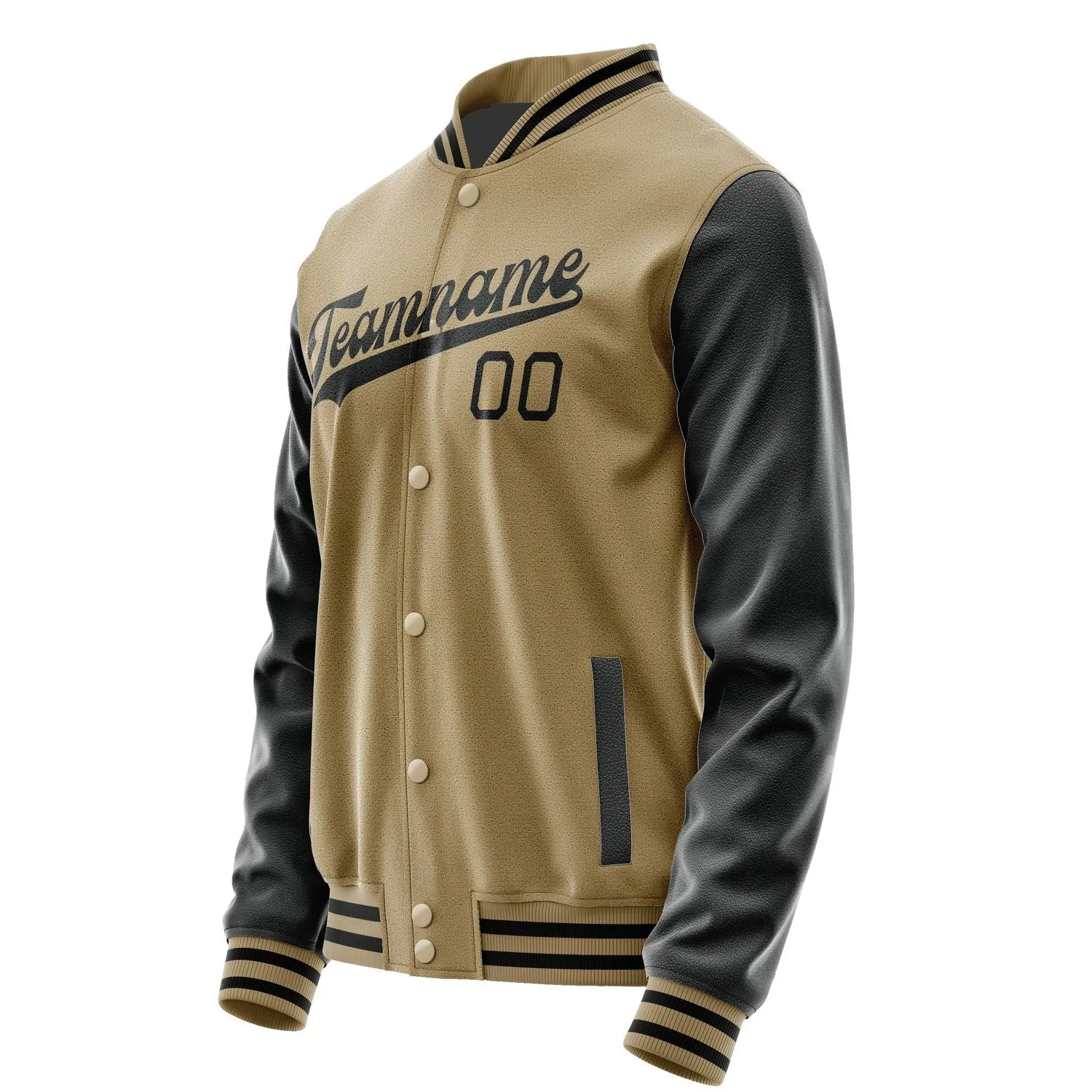 Custom Light Khaki Black Jacket sold by Tailorly product image thumbnail 2