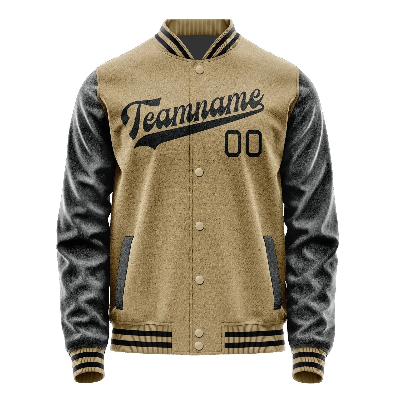 Custom Light Khaki Black Jacket sold by Tailorly product image thumbnail 4