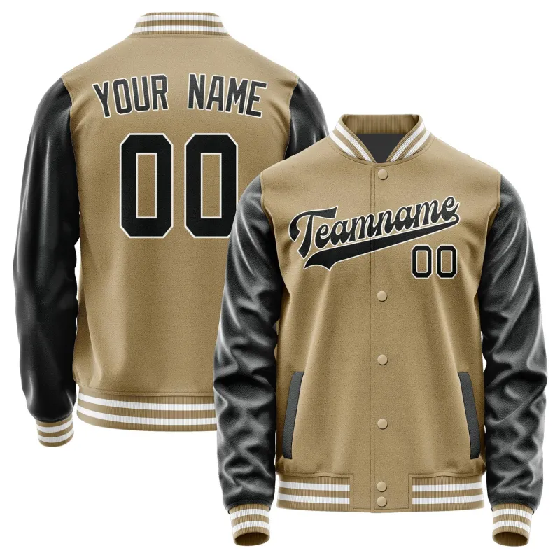 Custom Light Khaki Black Jacket sold by Tailorly