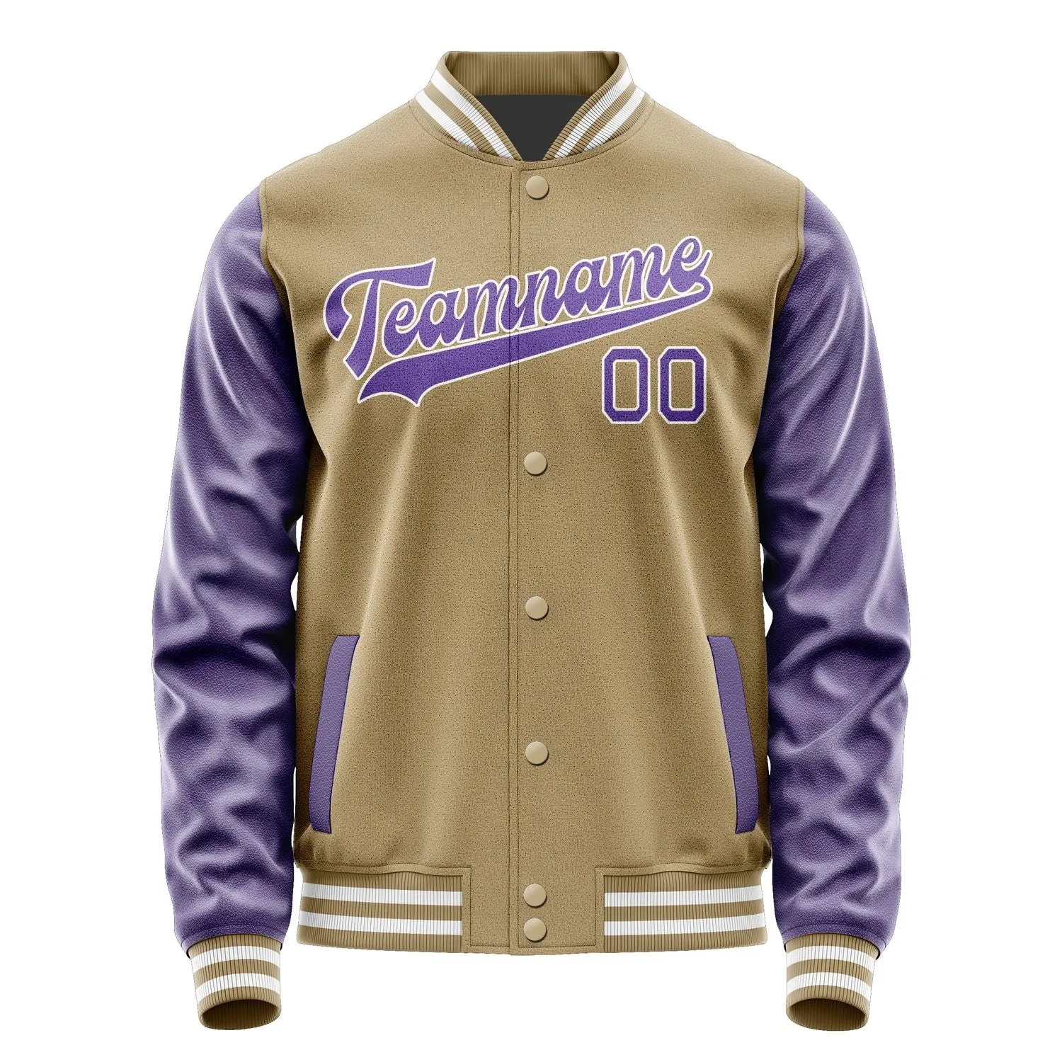 Custom Light Khaki Light Purple Jacket sold by Tailorly product image thumbnail 4