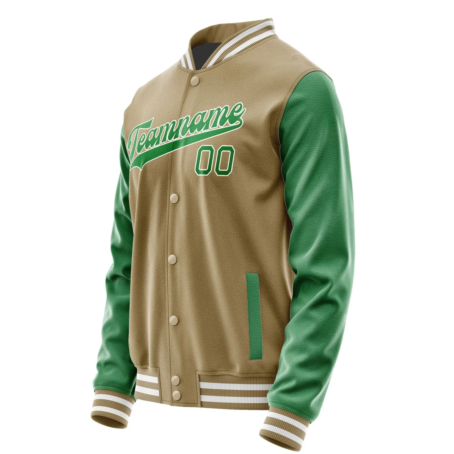 Custom Light Khaki Emerald Green Jacket sold by Tailorly product image thumbnail 2