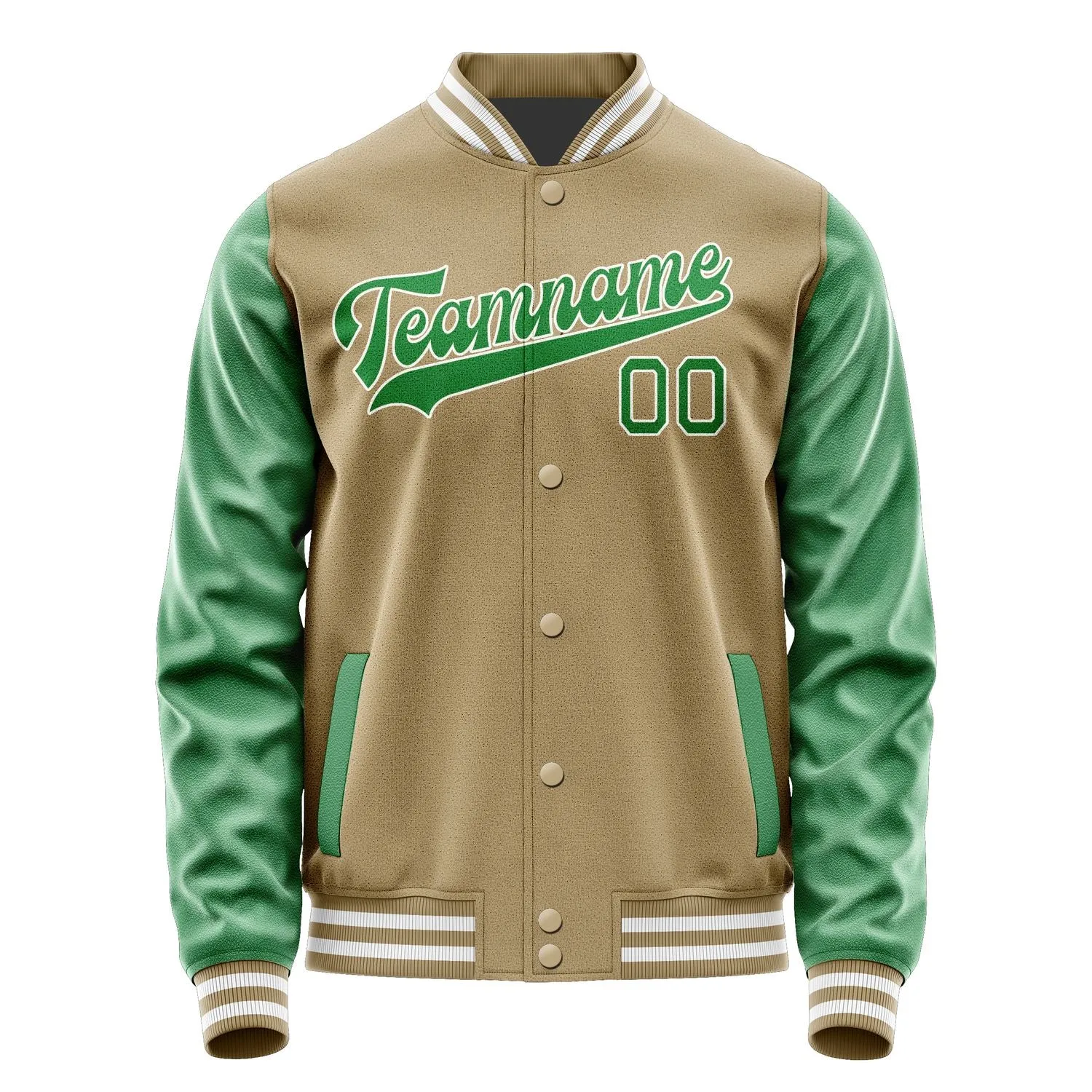 Custom Light Khaki Emerald Green Jacket sold by Tailorly product image thumbnail 4