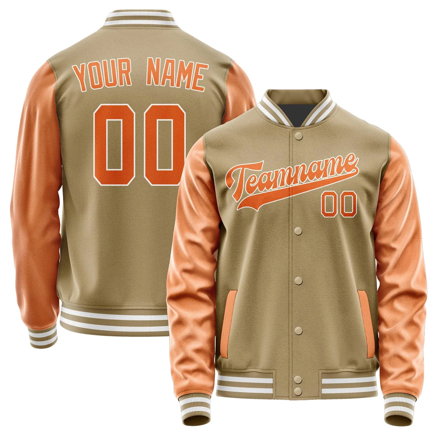 Custom Light Khaki Orange Jacket sold by Tailorly