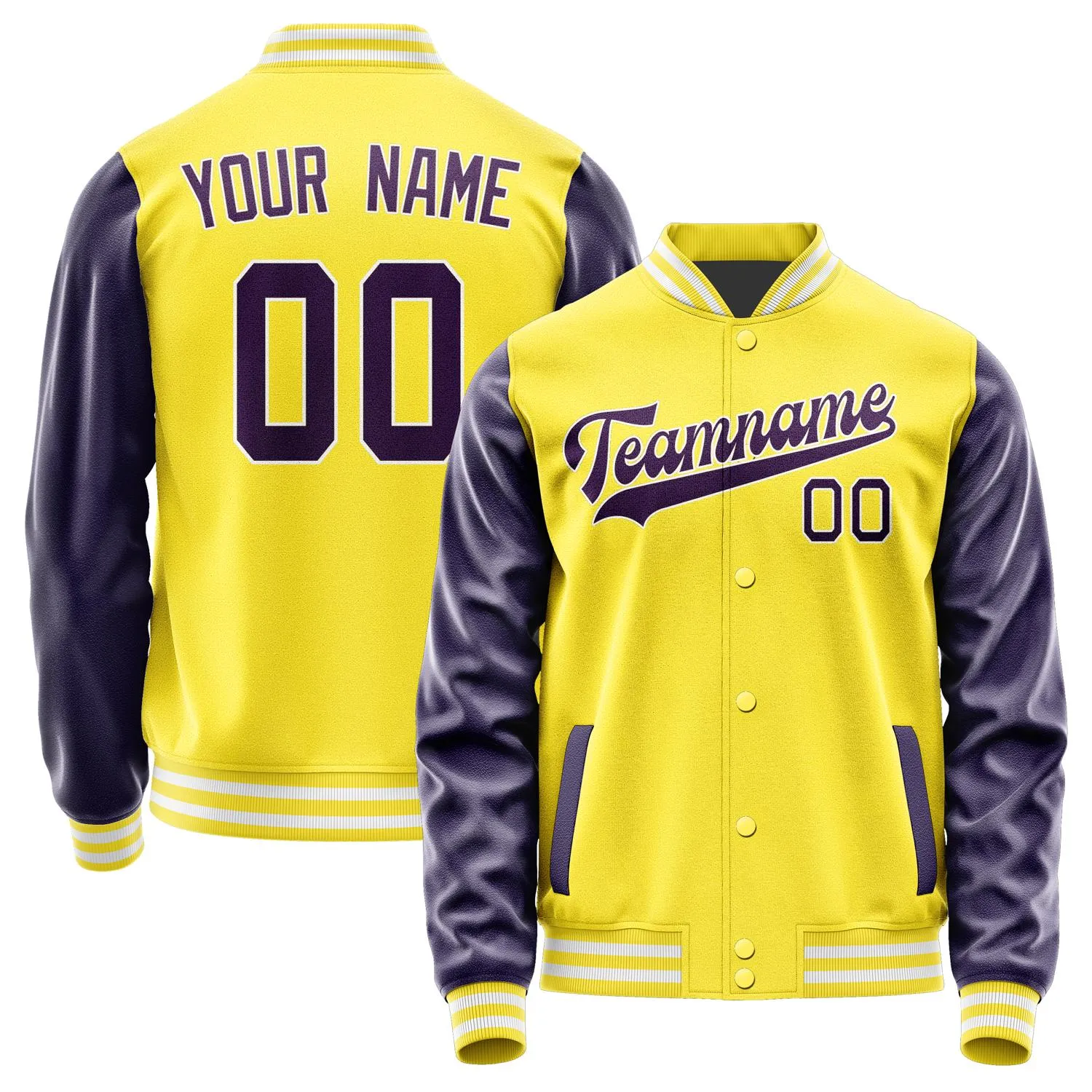 Custom Light Yellow Purple Jacket sold by Tailorly