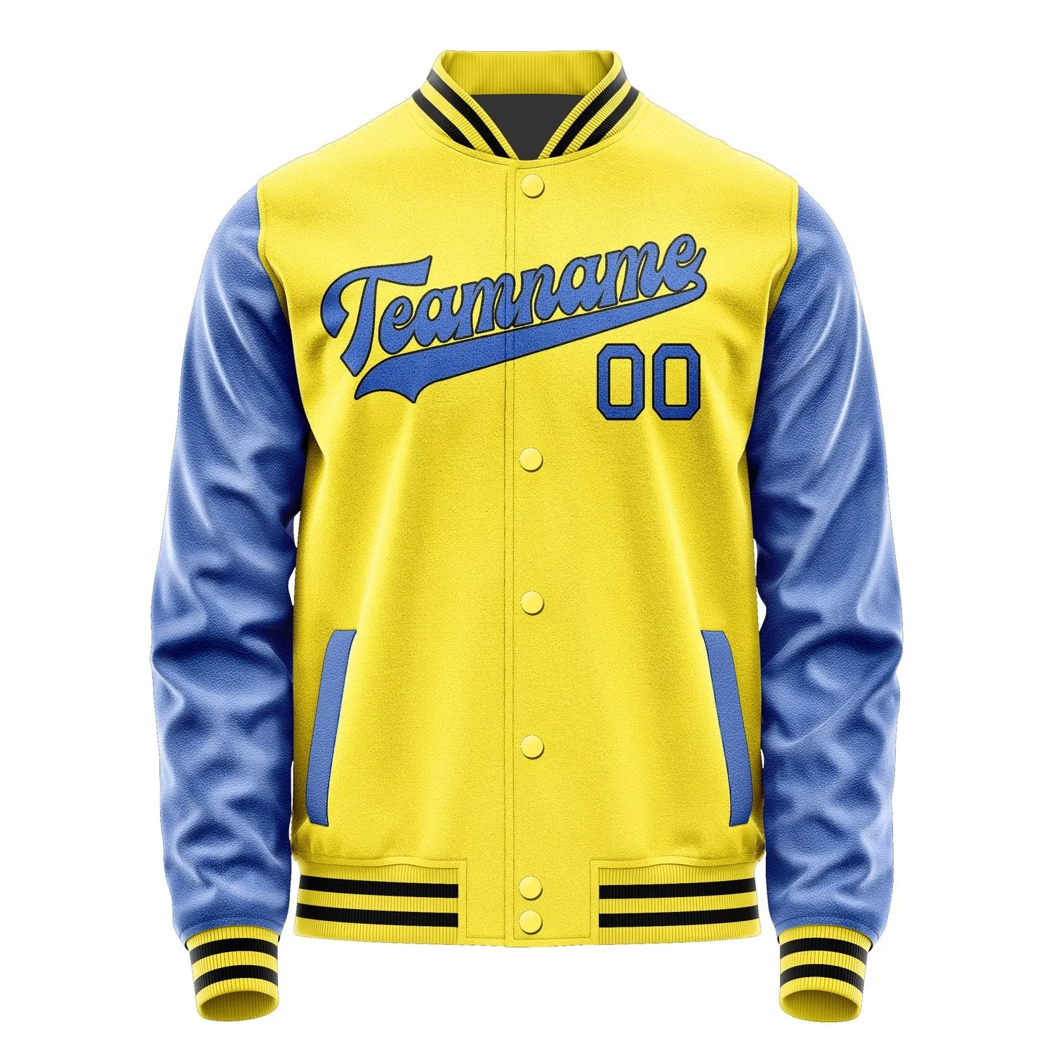 Custom Light Yellow Sky Blue Jacket sold by Tailorly product image thumbnail 4