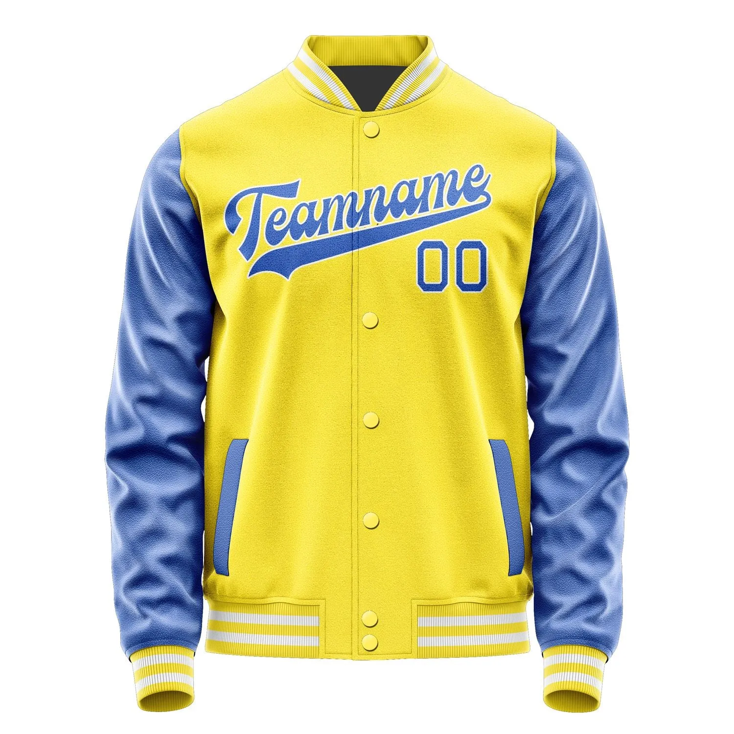 Custom Light Yellow Sky Blue Jacket sold by Tailorly product image thumbnail 4