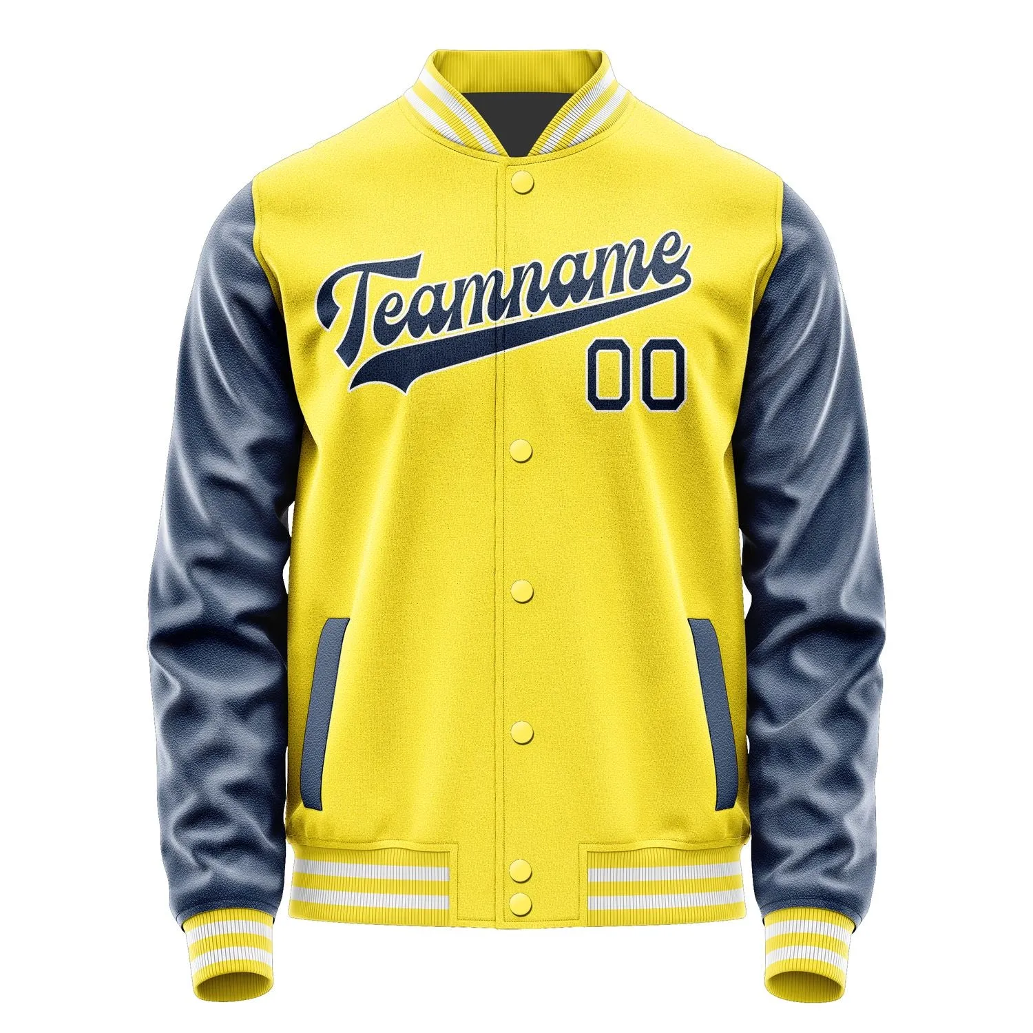 Custom Light Yellow Blue Jacket sold by Tailorly product image thumbnail 4