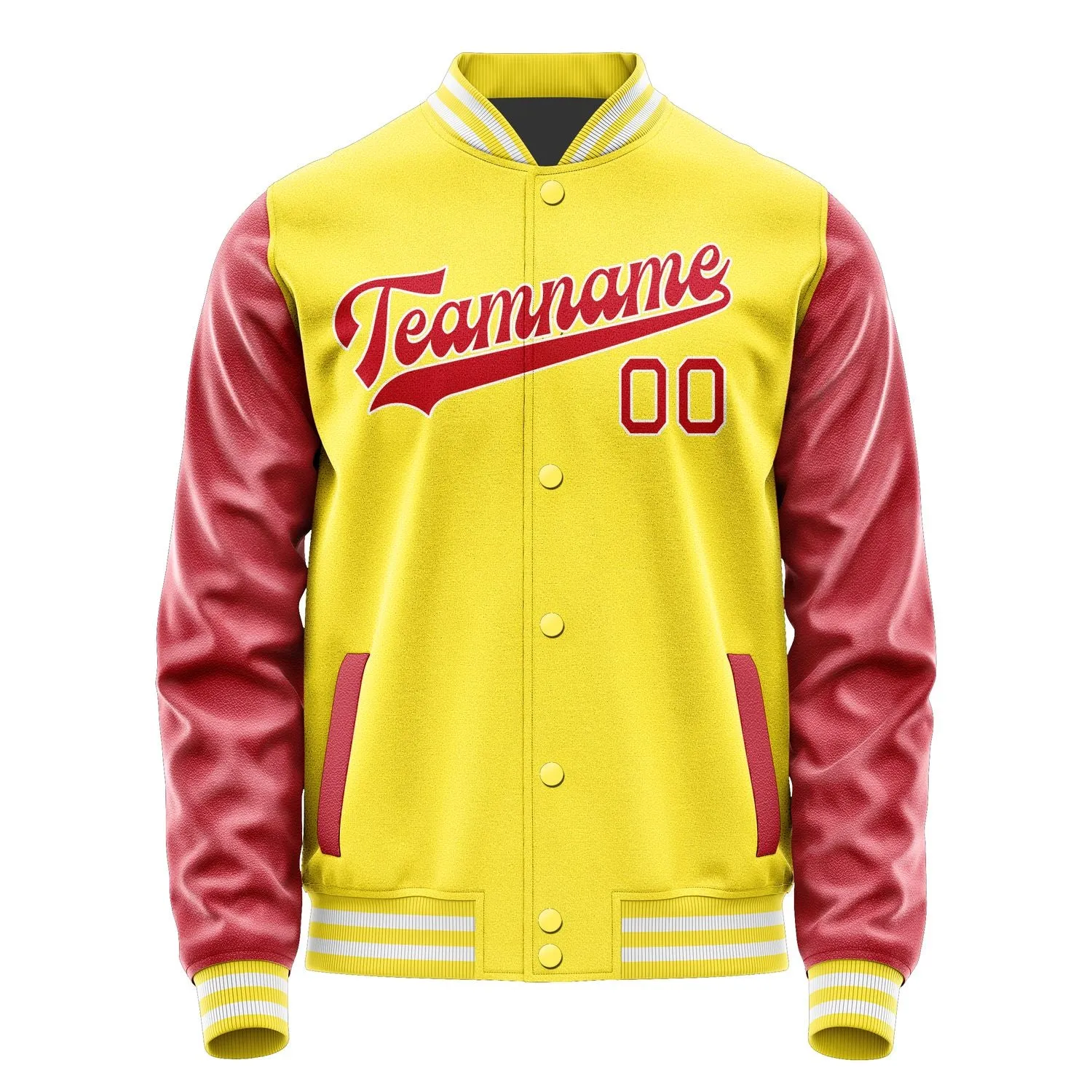 Custom Light Yellow Red Jacket sold by Tailorly product image thumbnail 4
