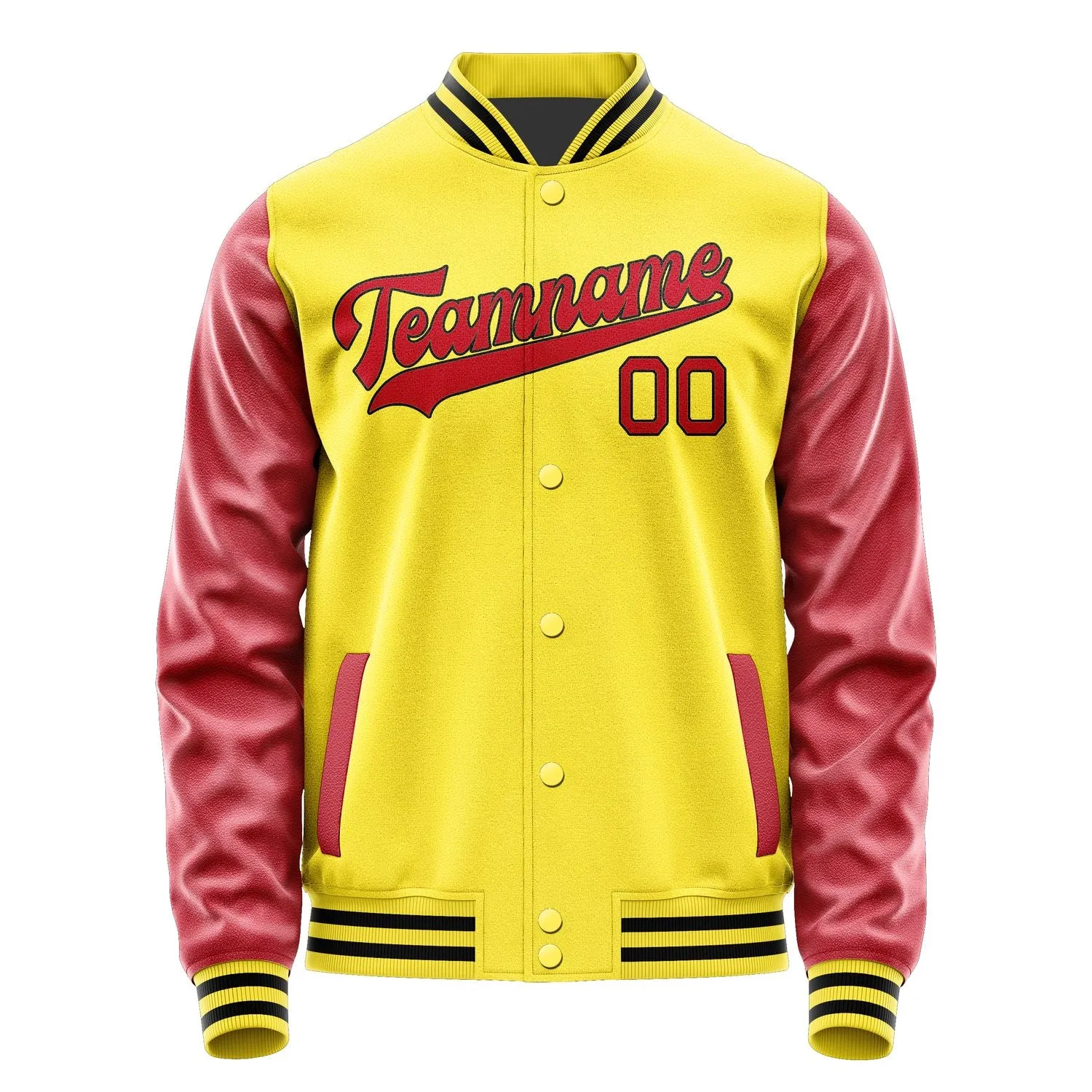 Custom Light Yellow Red Jacket sold by Tailorly product image thumbnail 4