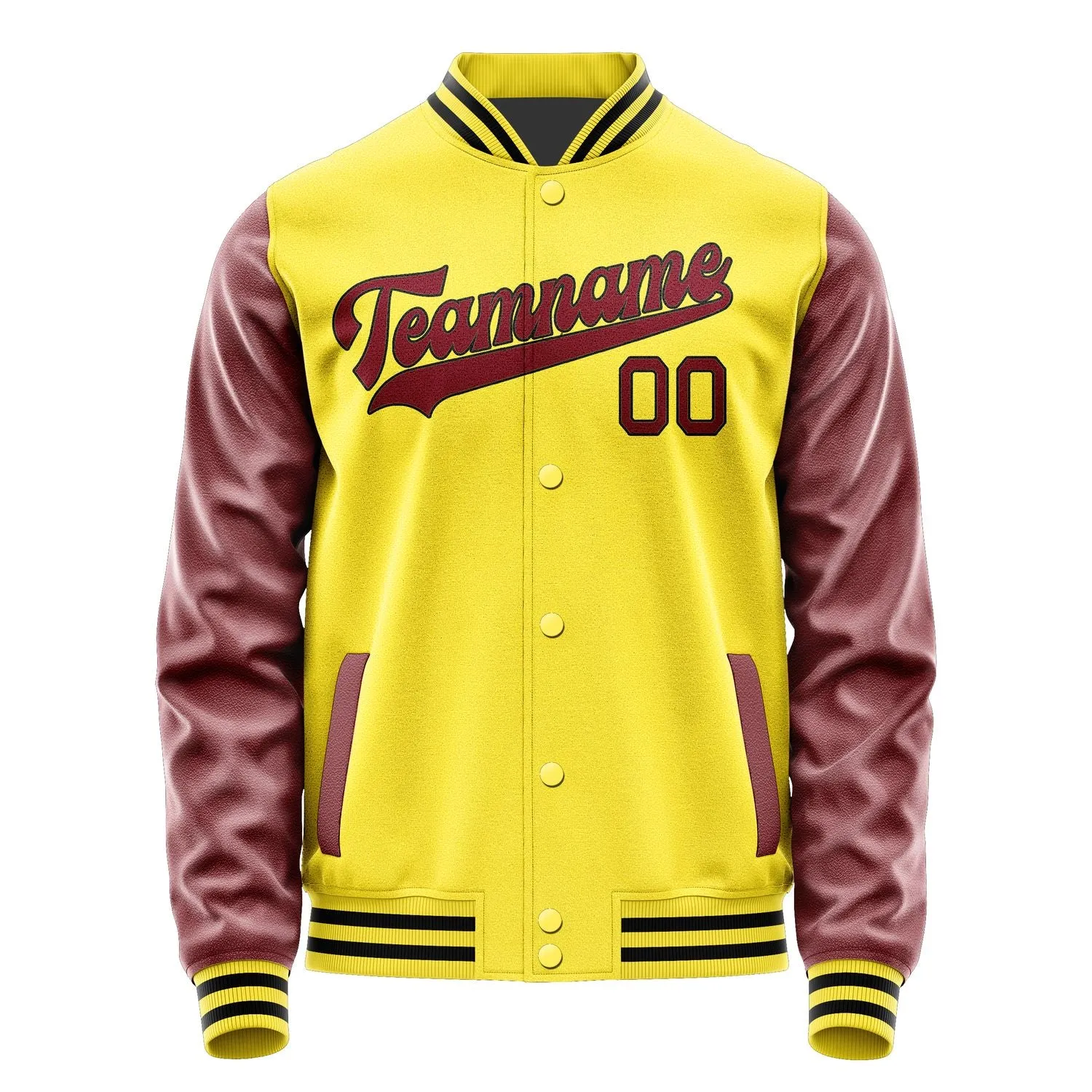 Custom Light Yellow Crimson Red Jacket sold by Tailorly product image thumbnail 4