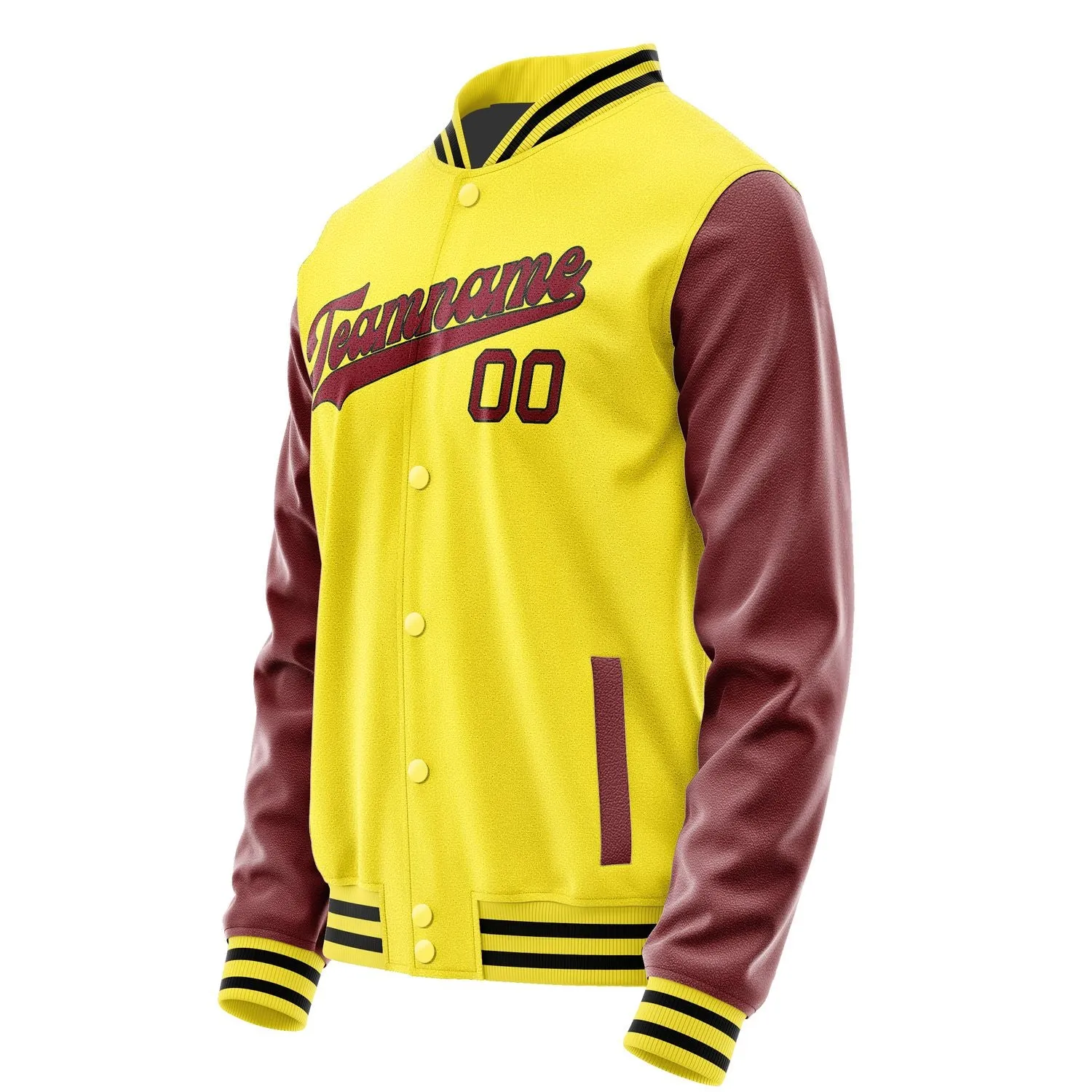 Custom Light Yellow Crimson Red Jacket sold by Tailorly product image thumbnail 2